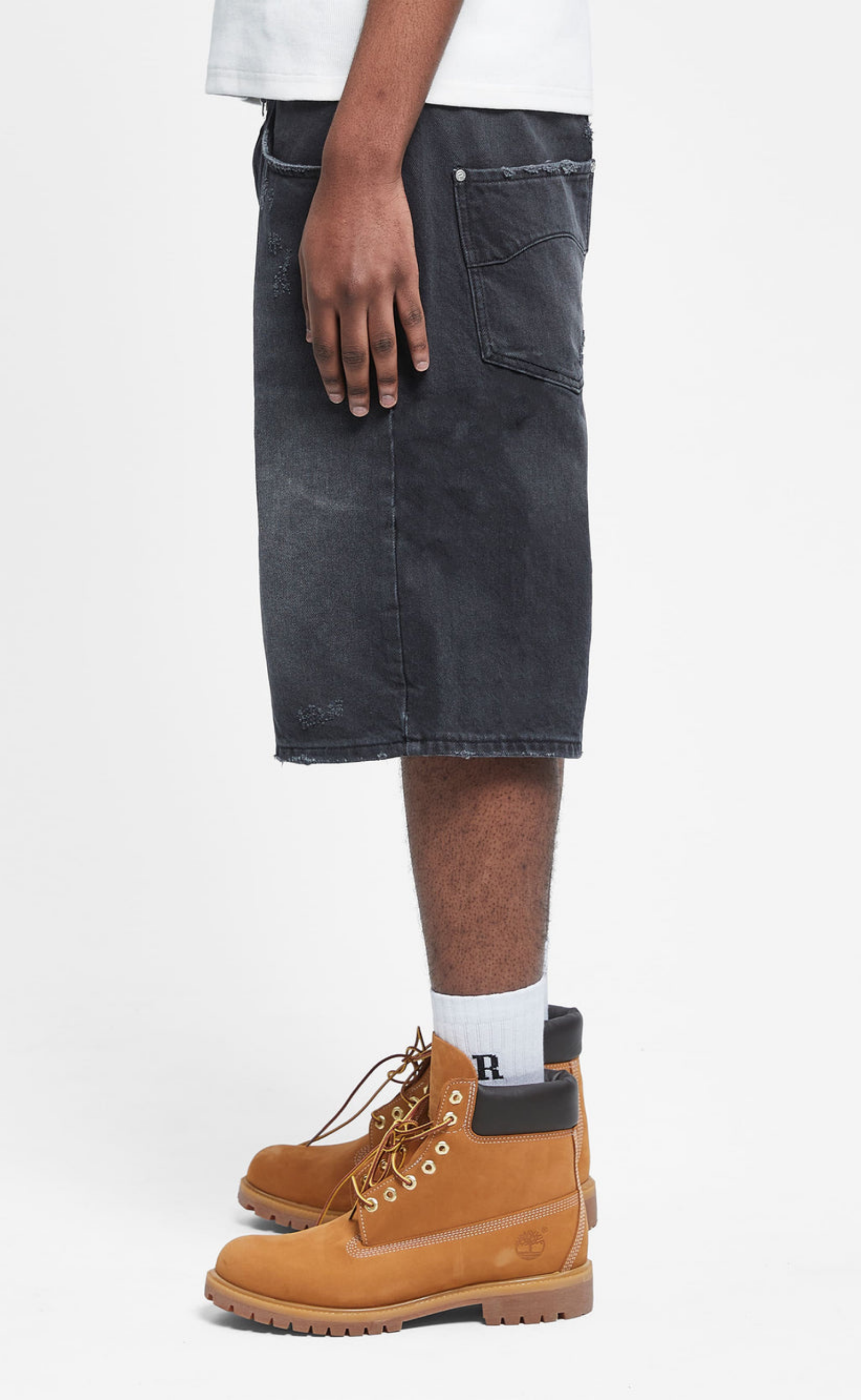 ESSENTIAL JORTS WASHED BLACK SHORTS