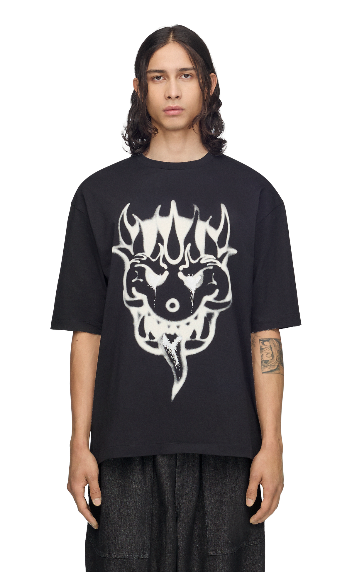Y-3 CHITO YAKSHA GRAPHIC BLACK T-SHIRT