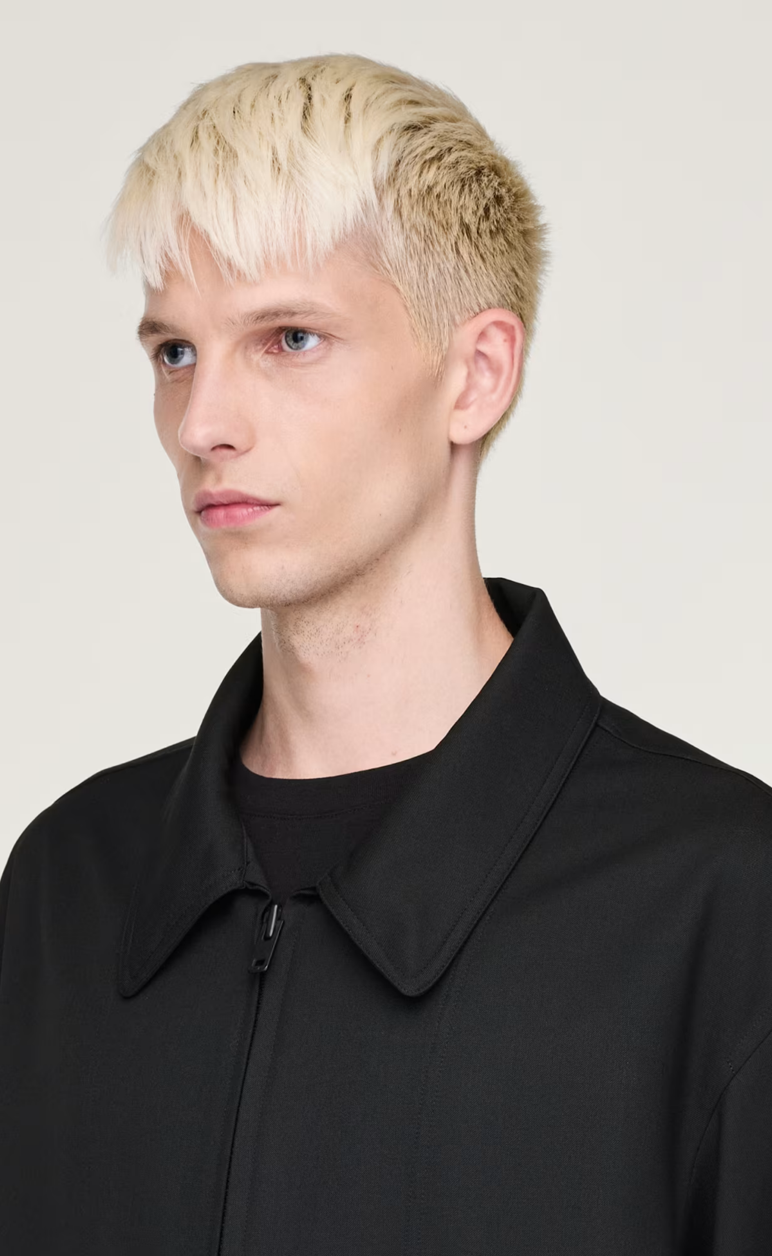 REFINED WOOL BLOUSON BLACK JACKET