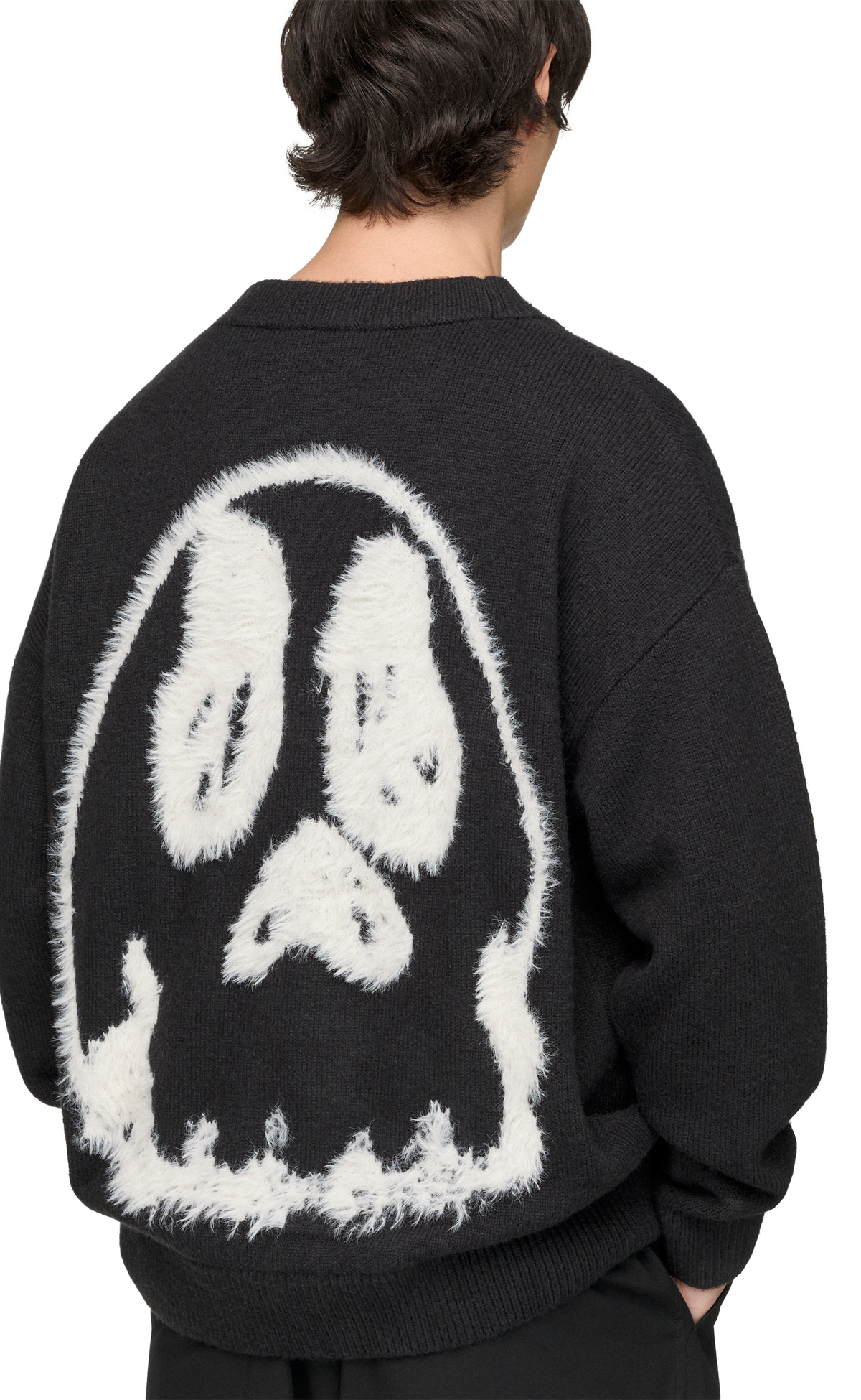 Y-3 CHITO GRAPHIC KNITTED BLACK CARDIGAN