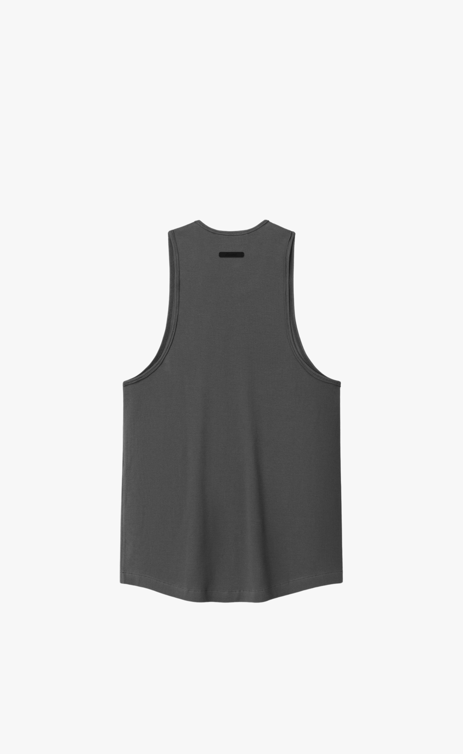 RIBBED ESSENTIAL IRON GREY TANK TOP