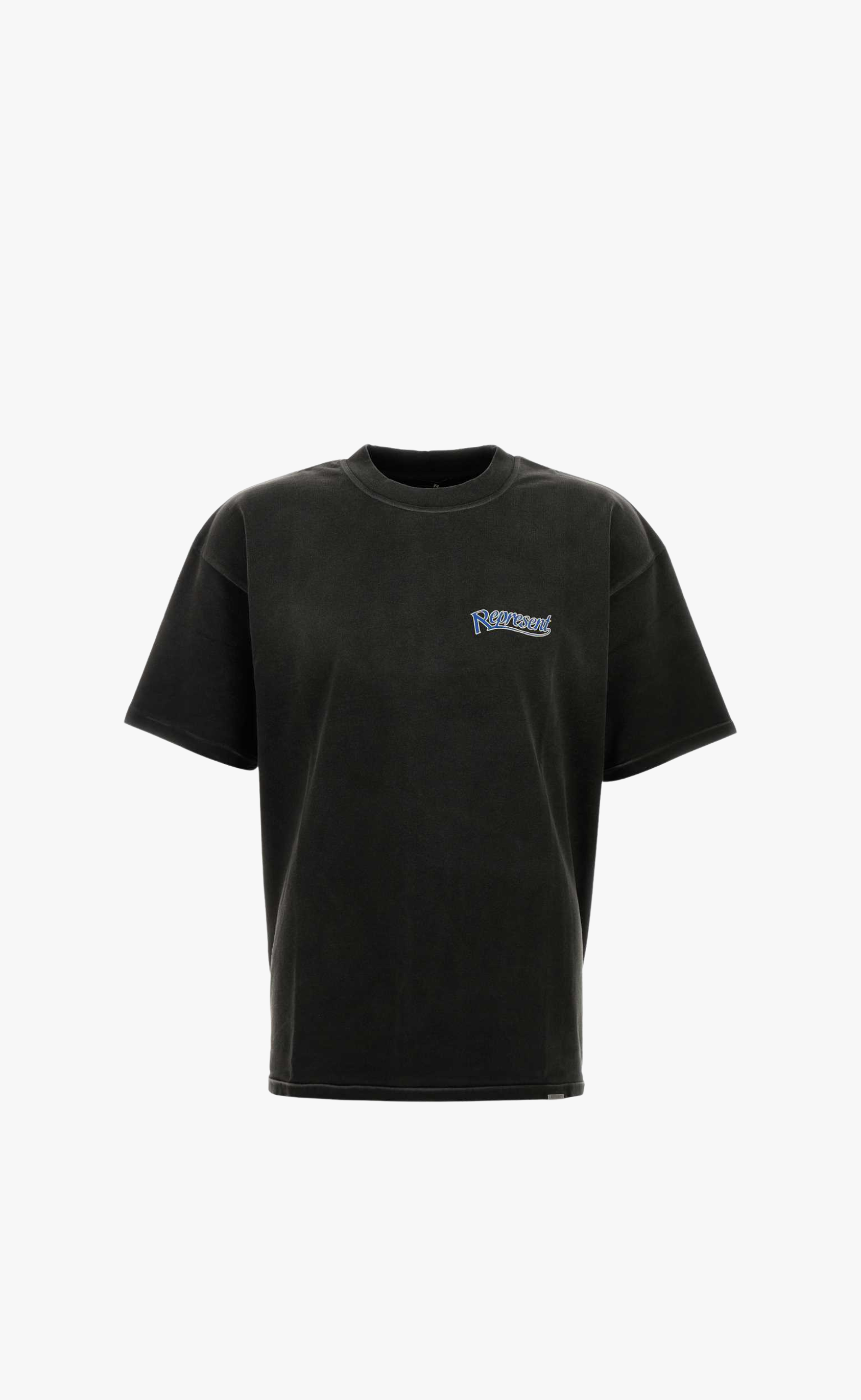 REPRESENT SHOWCASING STAINED BLACK T-SHIRT