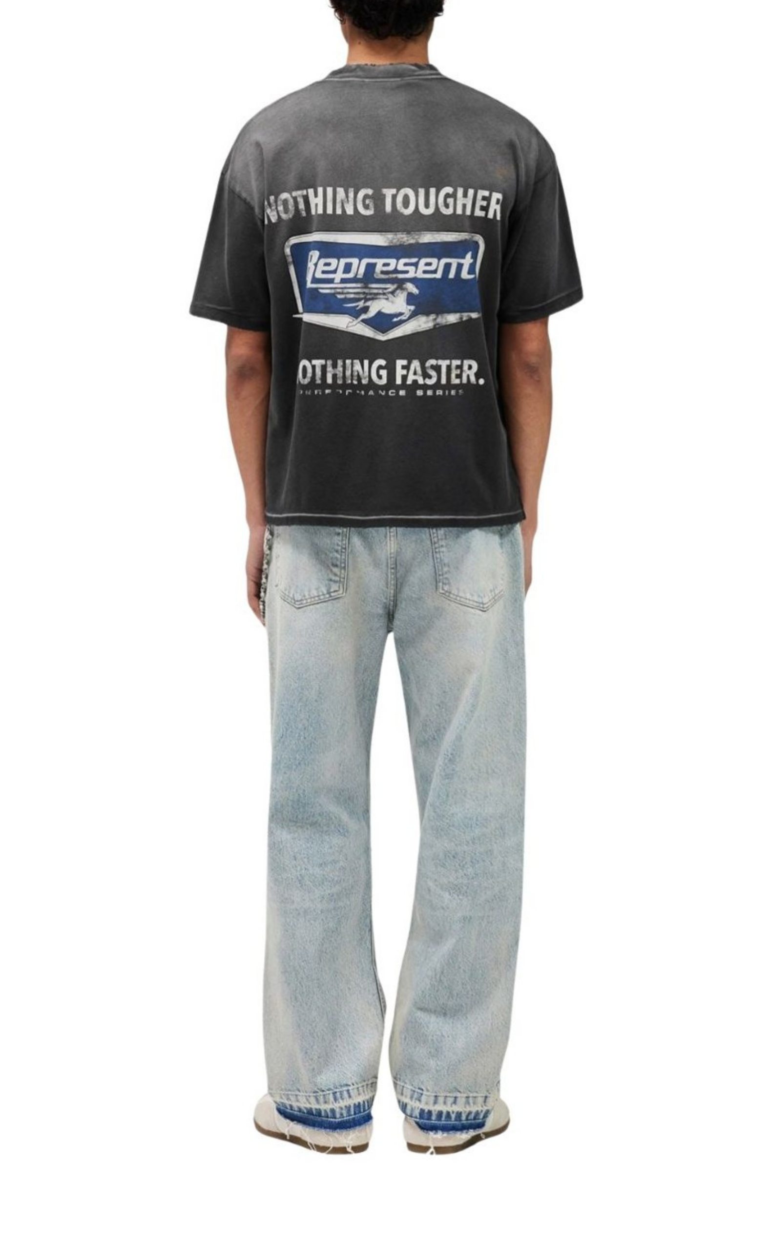 NOTHING FASTER STAINED BLACK T-SHIRT