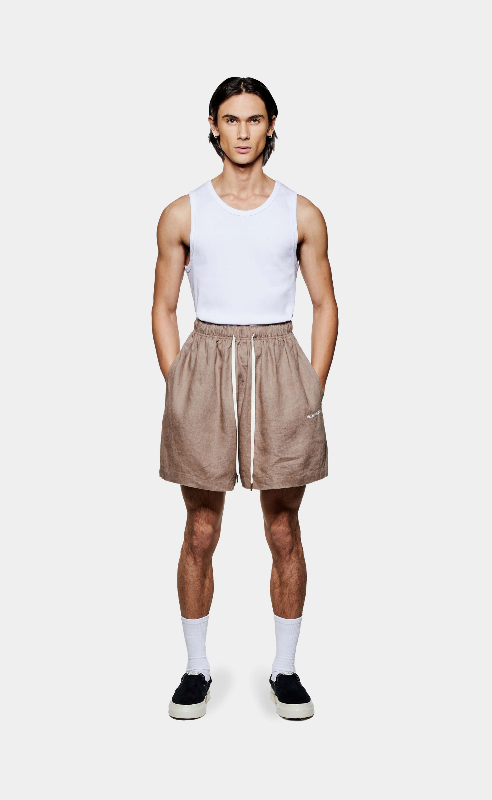 LINEN MUSHROOM SHORTS