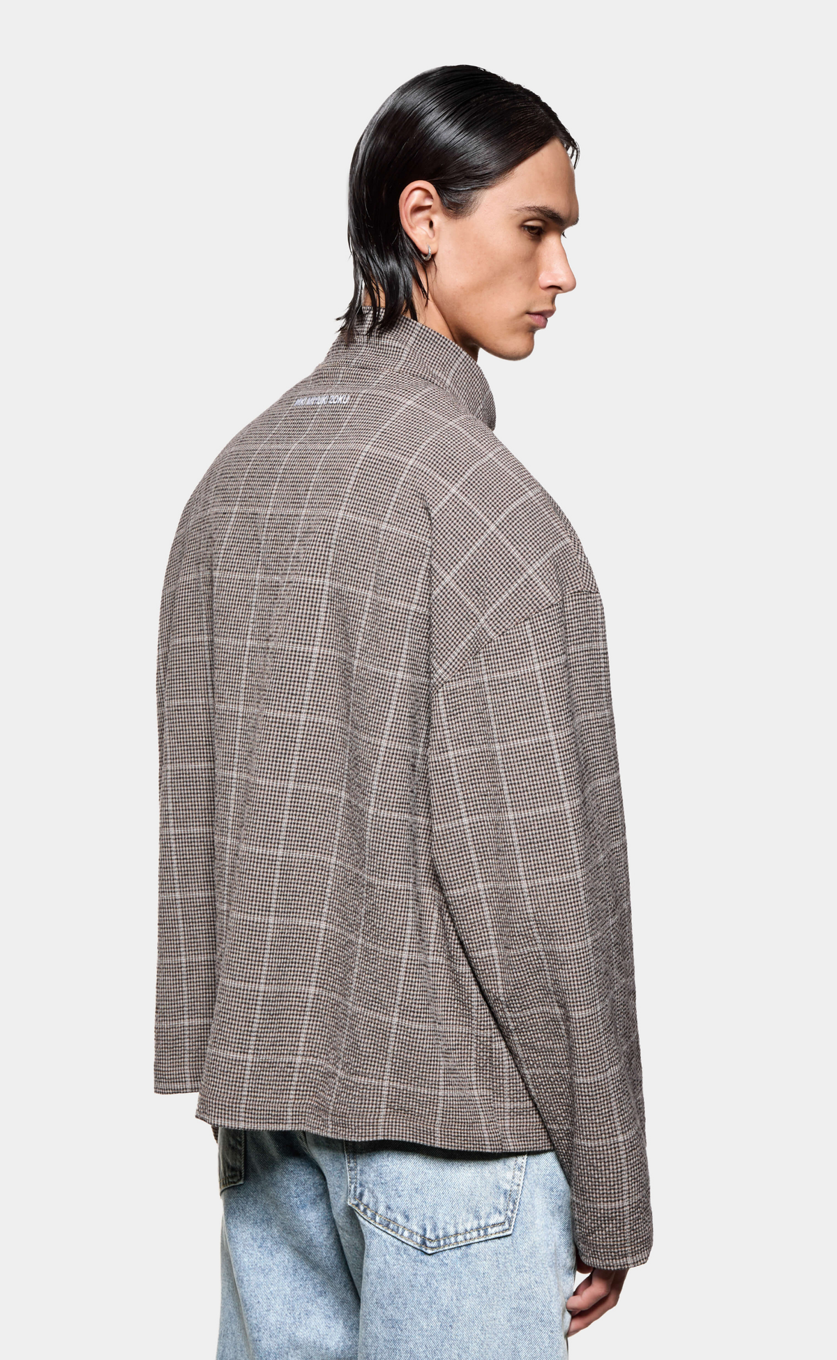 SEERSUCKER CHECK TRACK BROWN JACKET