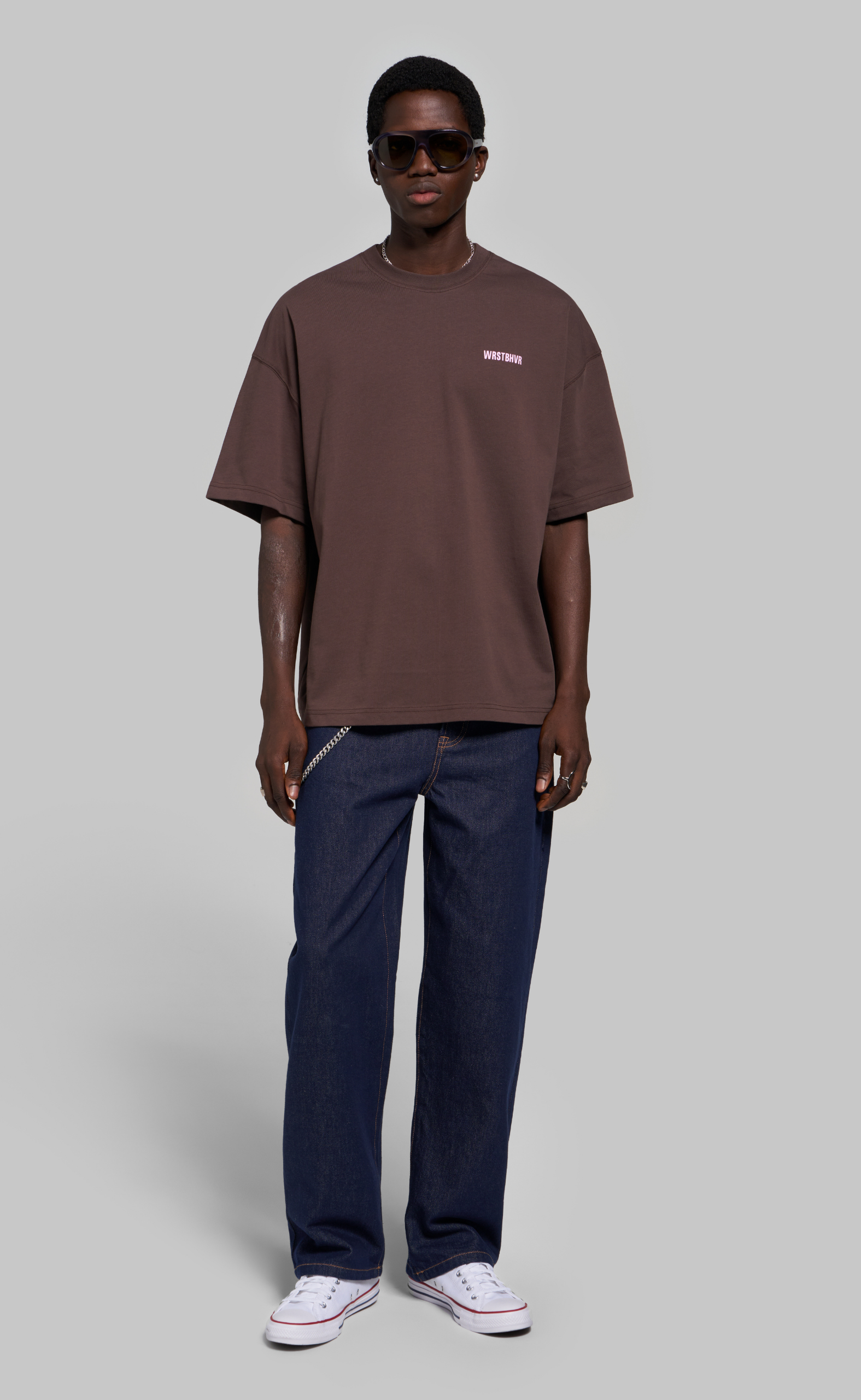 STUDIO V14 CHOCOLATE BROWN T-SHIRT