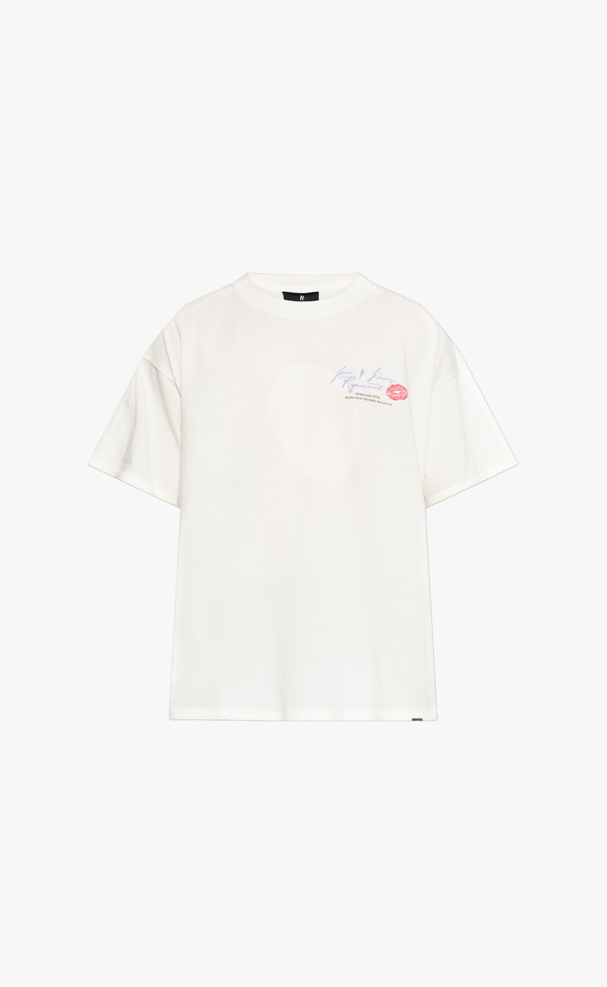 LOVE AND KISSES FLAT WHITE T-SHIRT