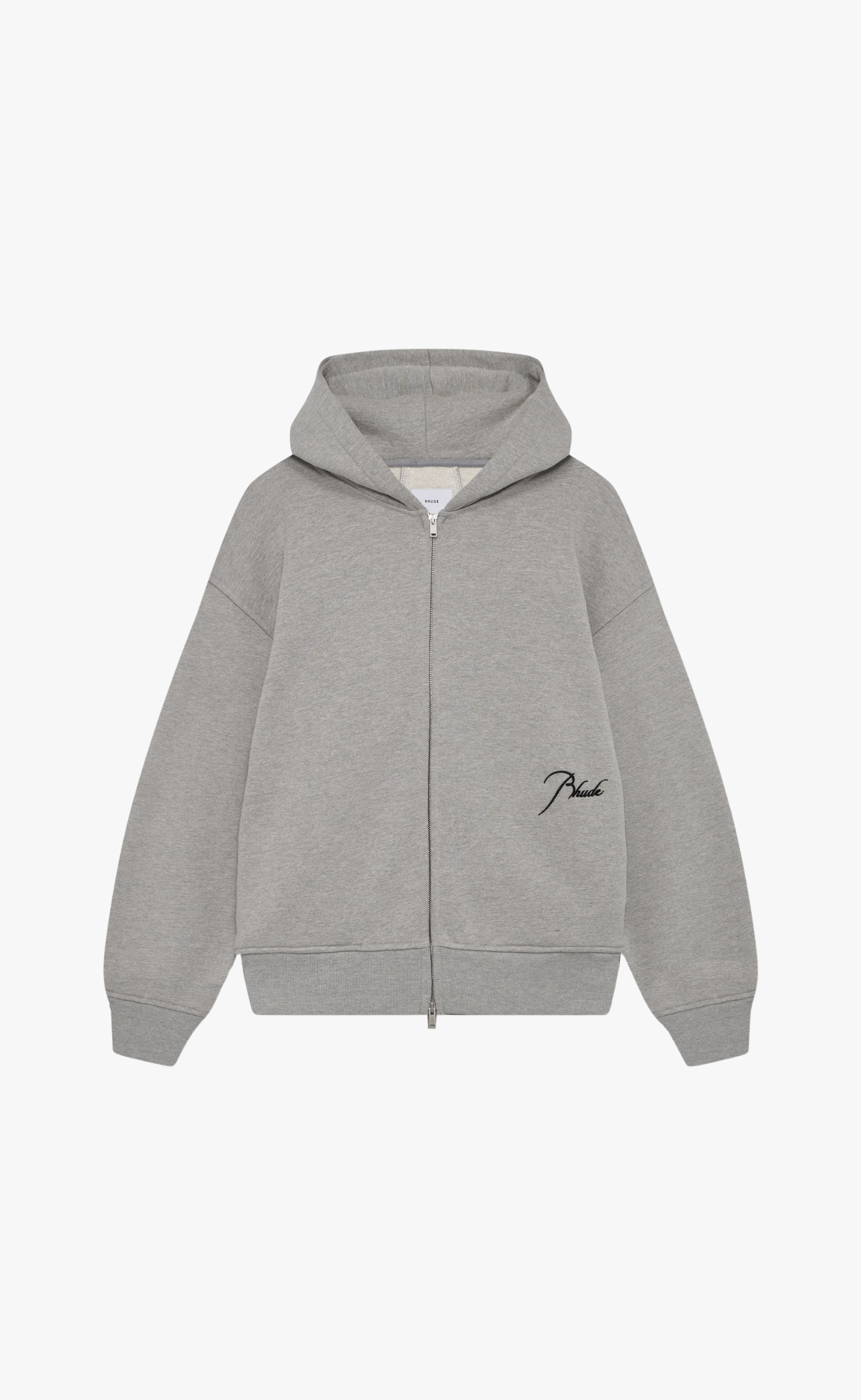CLASSIQUE BOTTOM LOGO HEATHER GREY ZIP UP HOODIE