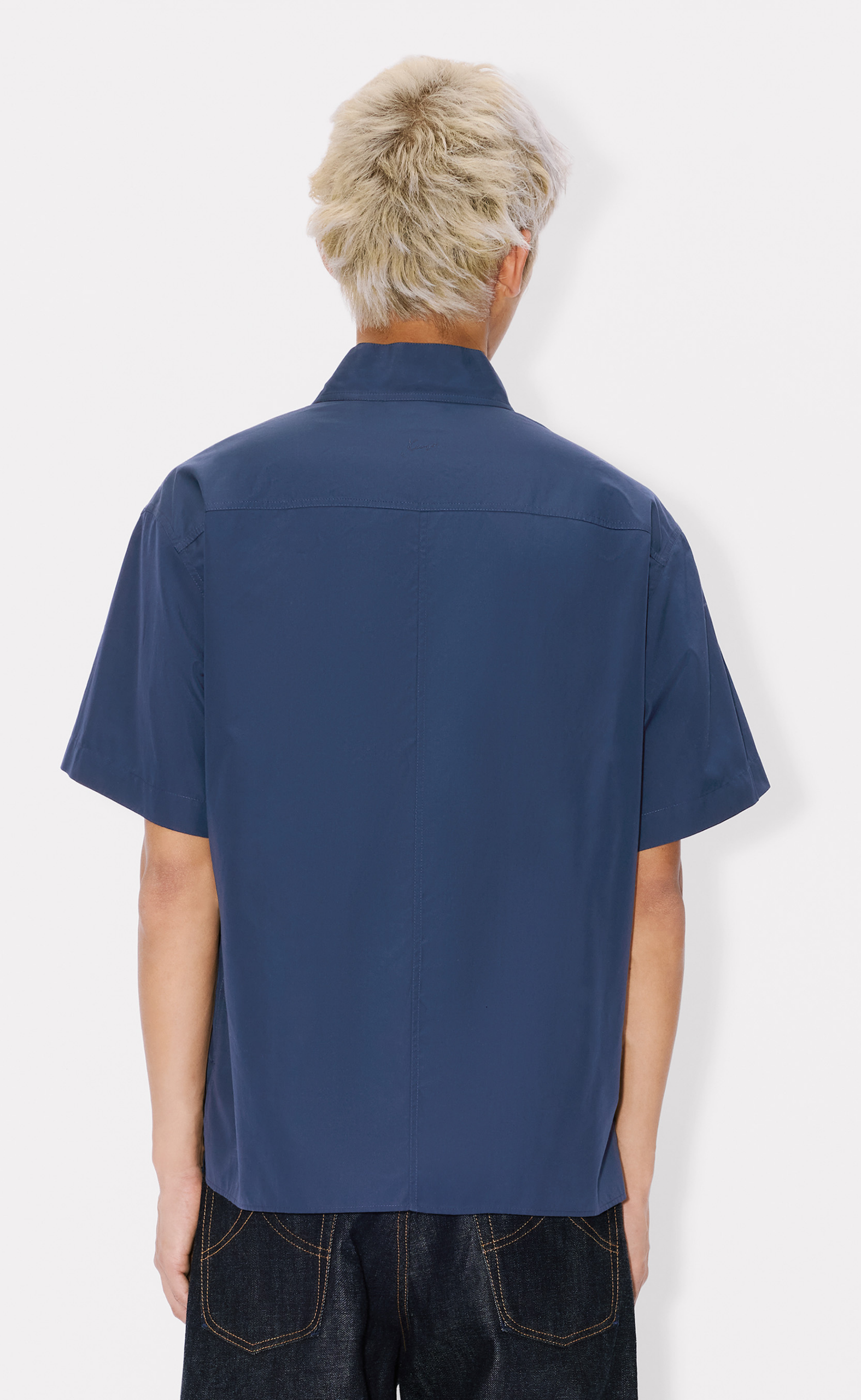 KIMONO SHORT SLEEVE NAVY BLUE SHIRT