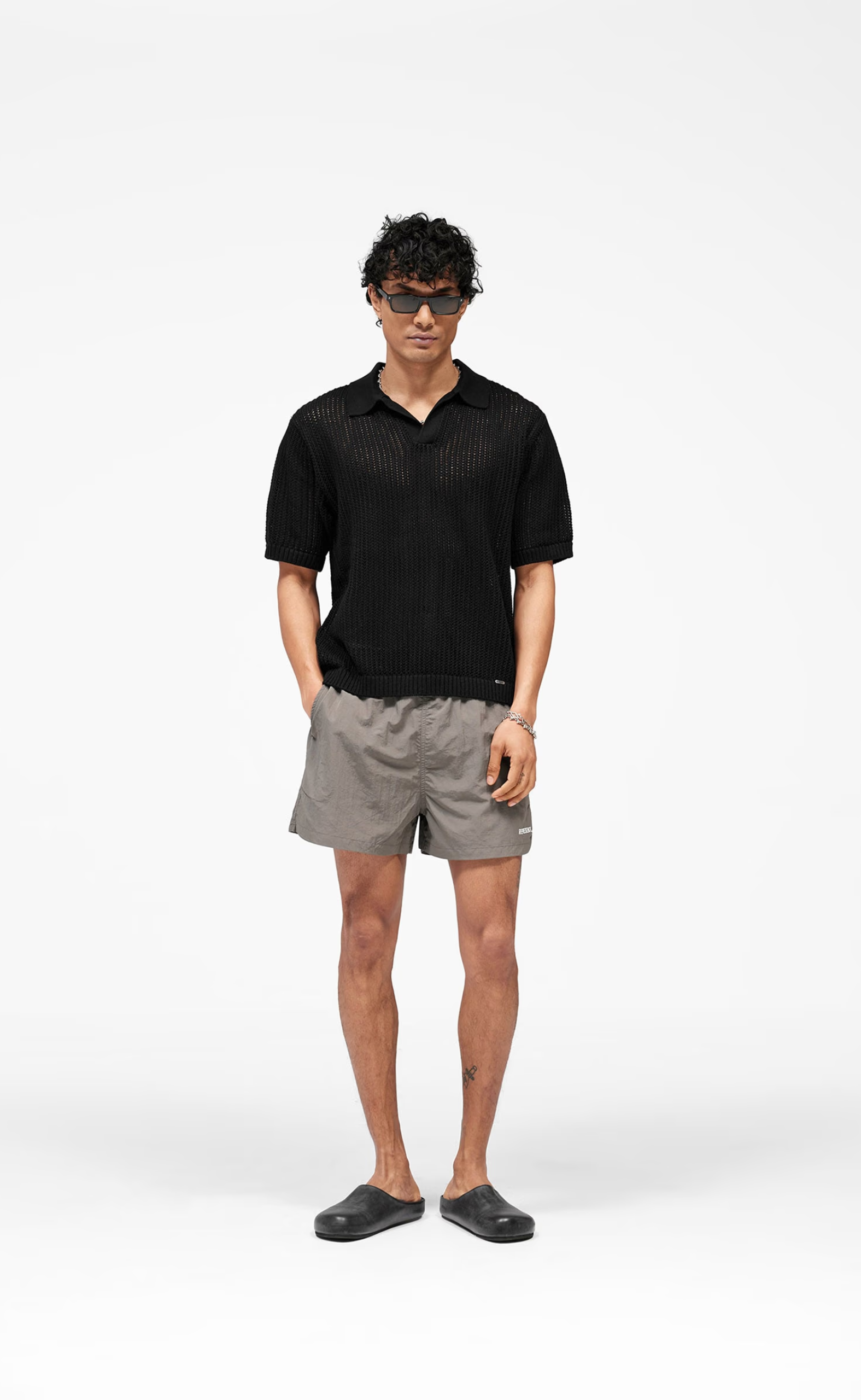 BEVERLY KNIT JET BLACK POLO T-SHIRT