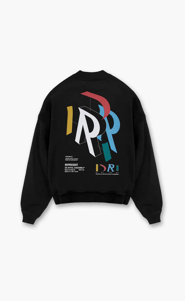 JET BLACK INITIAL ASSEMBLY SWEATER