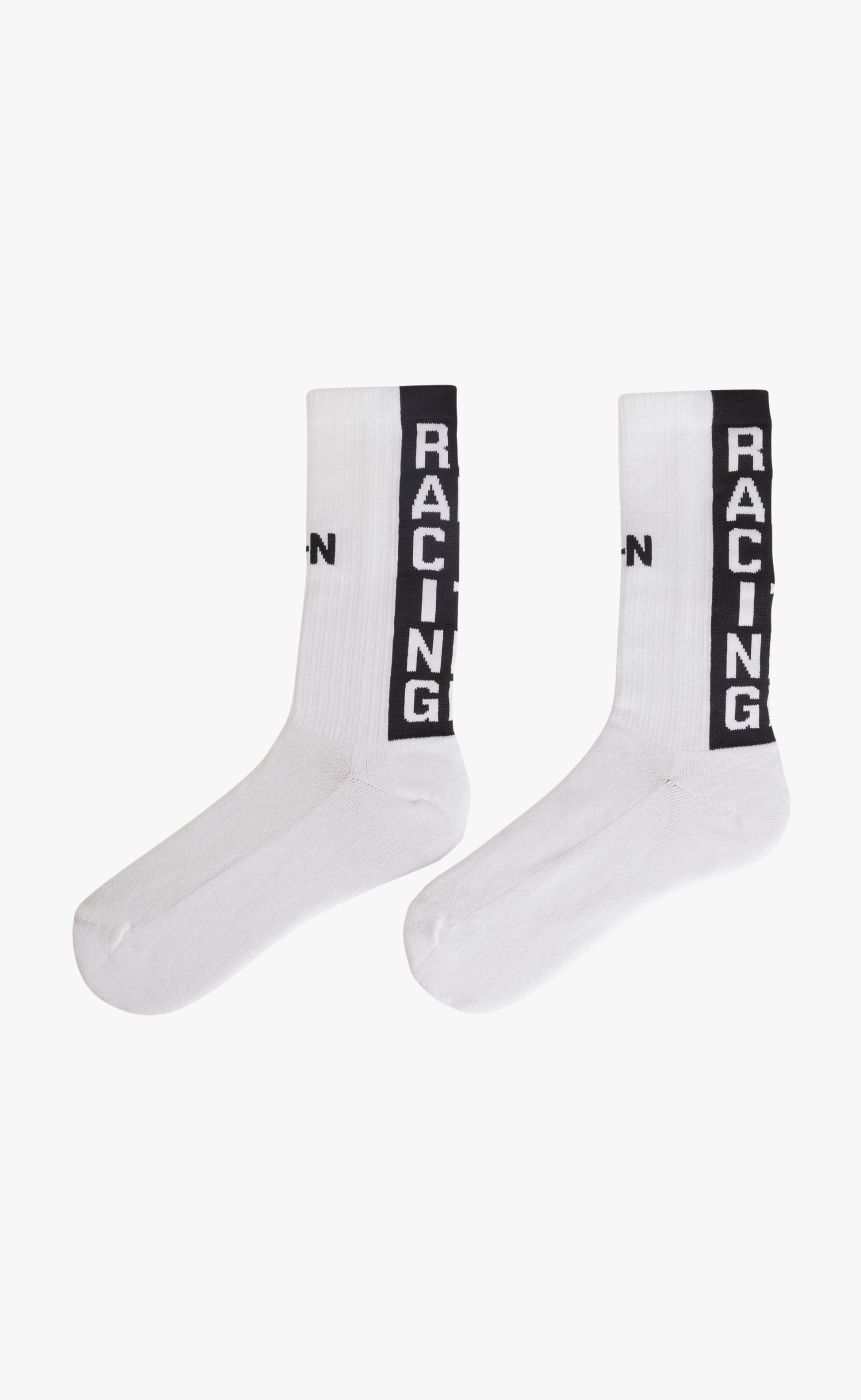 NBHD RIBBED CREW WHITE SOCKS