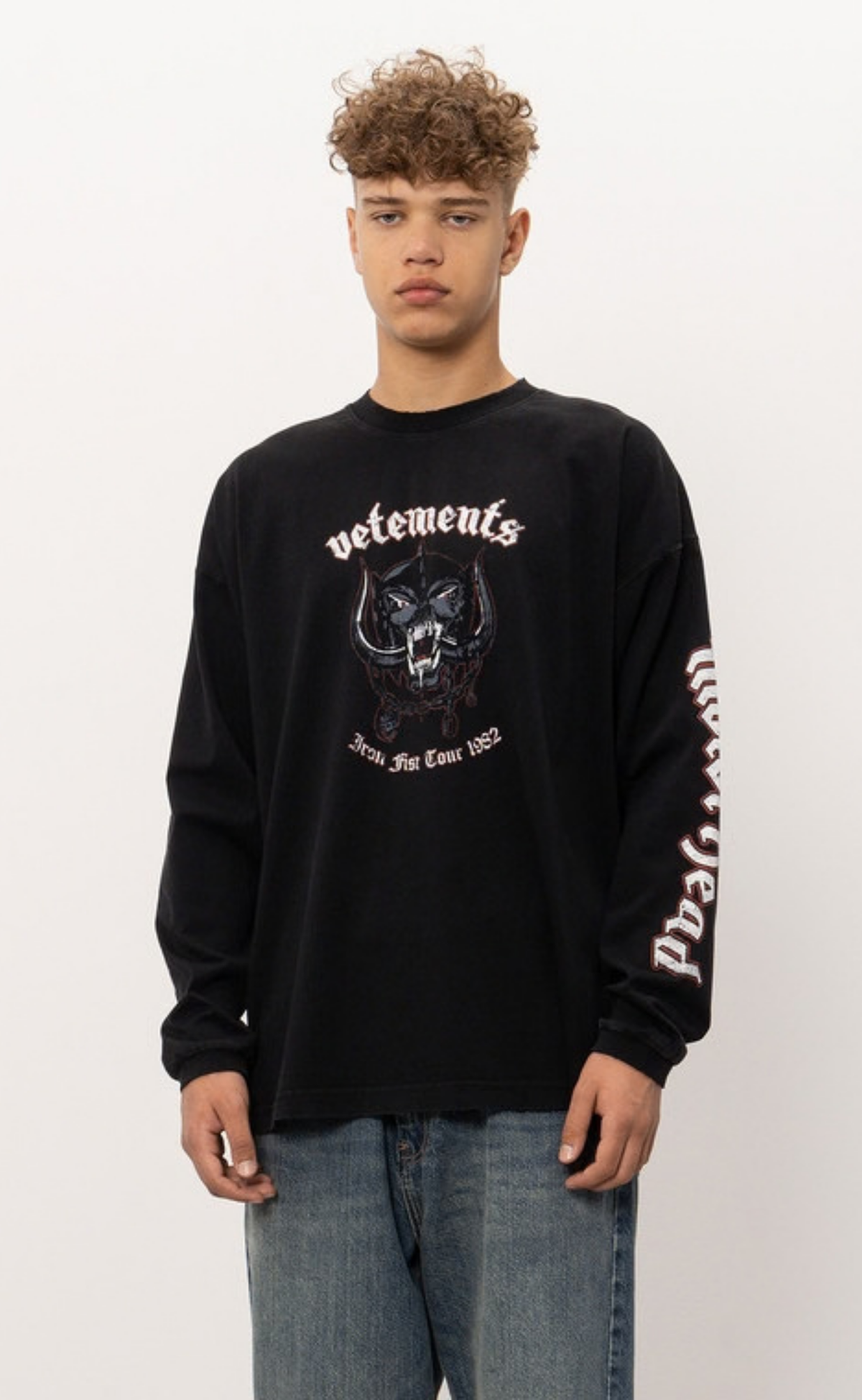 VETEMENTS X MOTORHEAD TOUR WASHED BLACK LONGSLEEVE