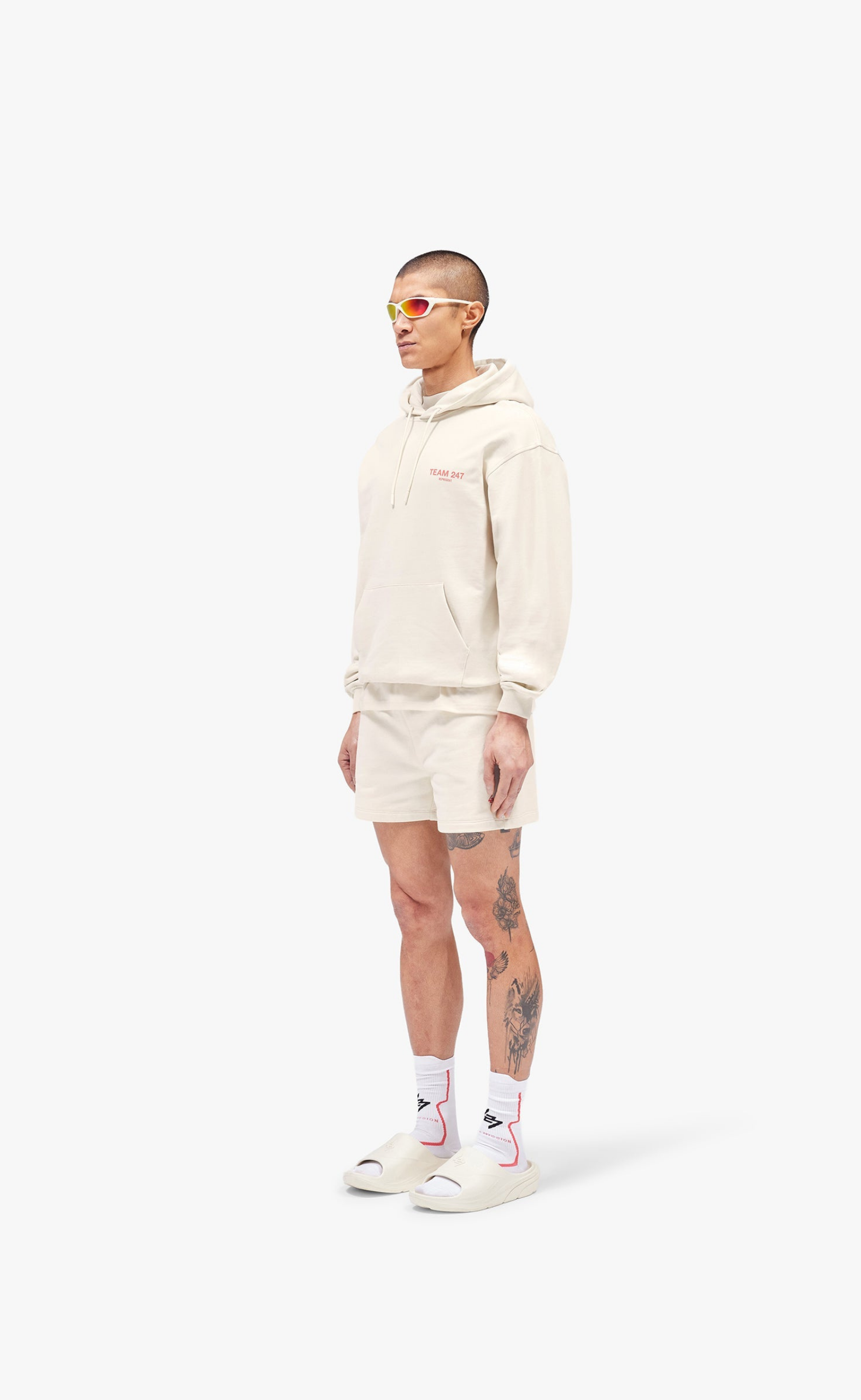 TEAM 247 OVERSIZED CREAM HOODIE