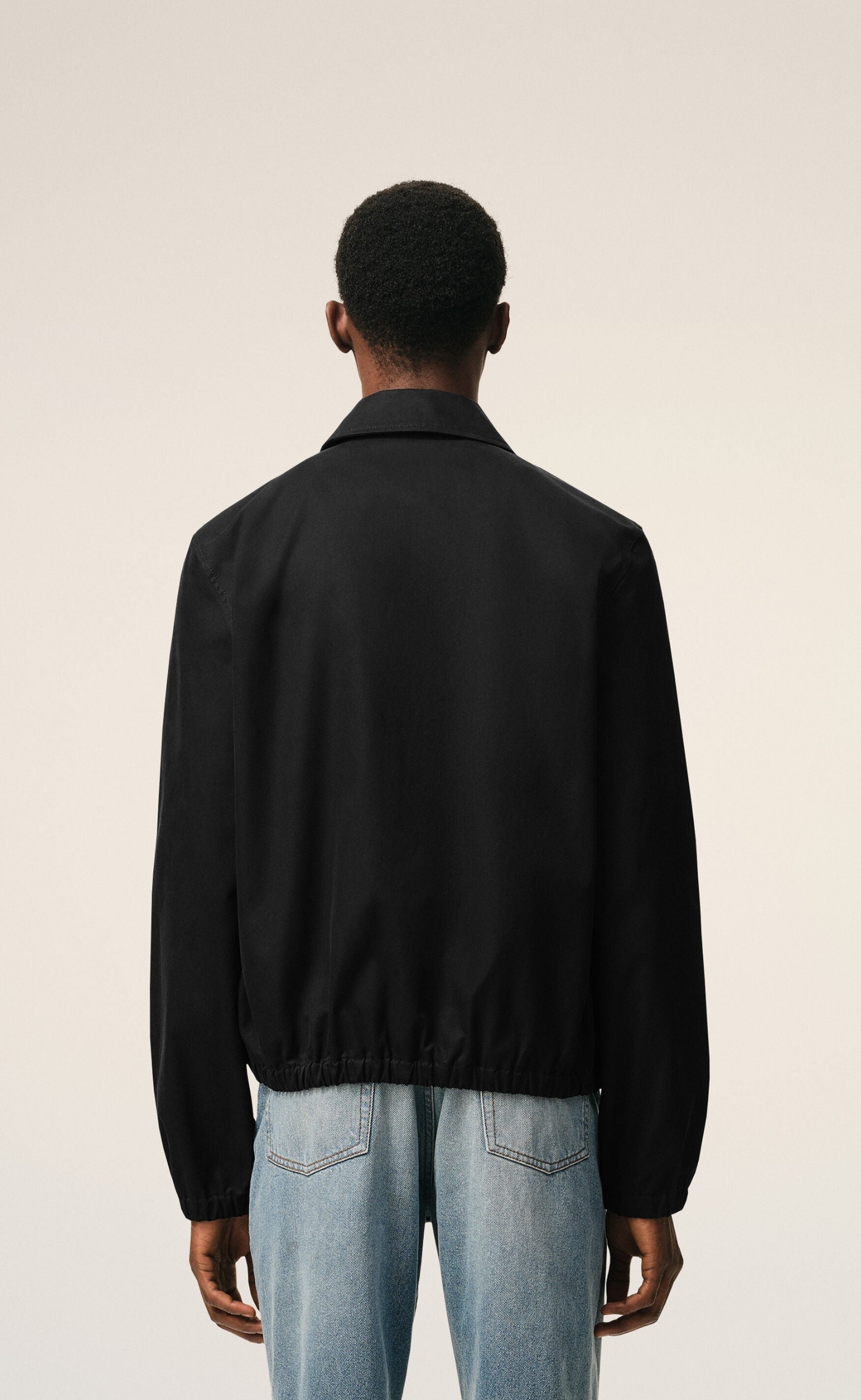 AMI DE COEUR EMBOSSED ZIPPED BLACK JACKET