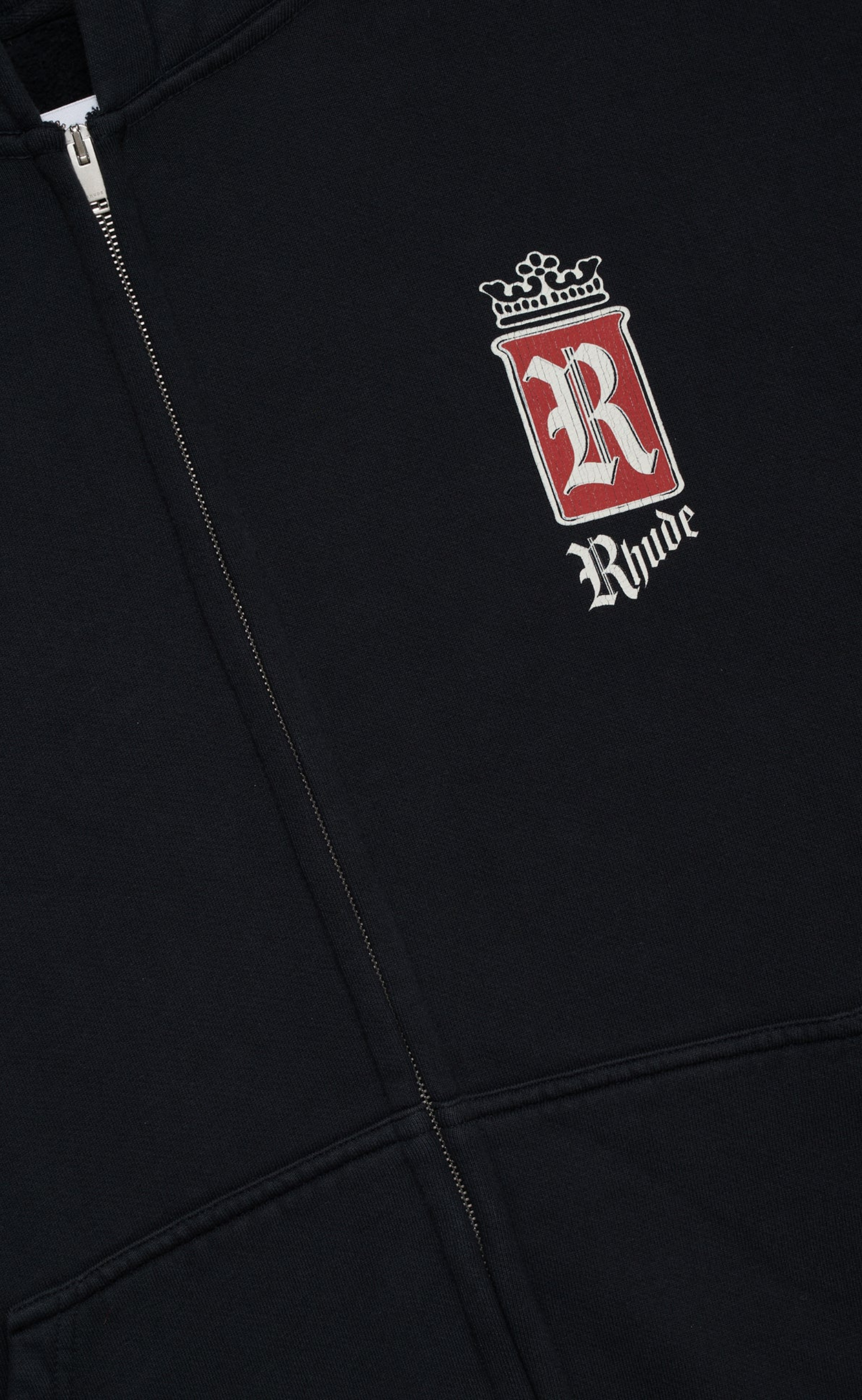 RHUDE FUMAR 91 VINTAGE BLACK ZIP UP HOODIE