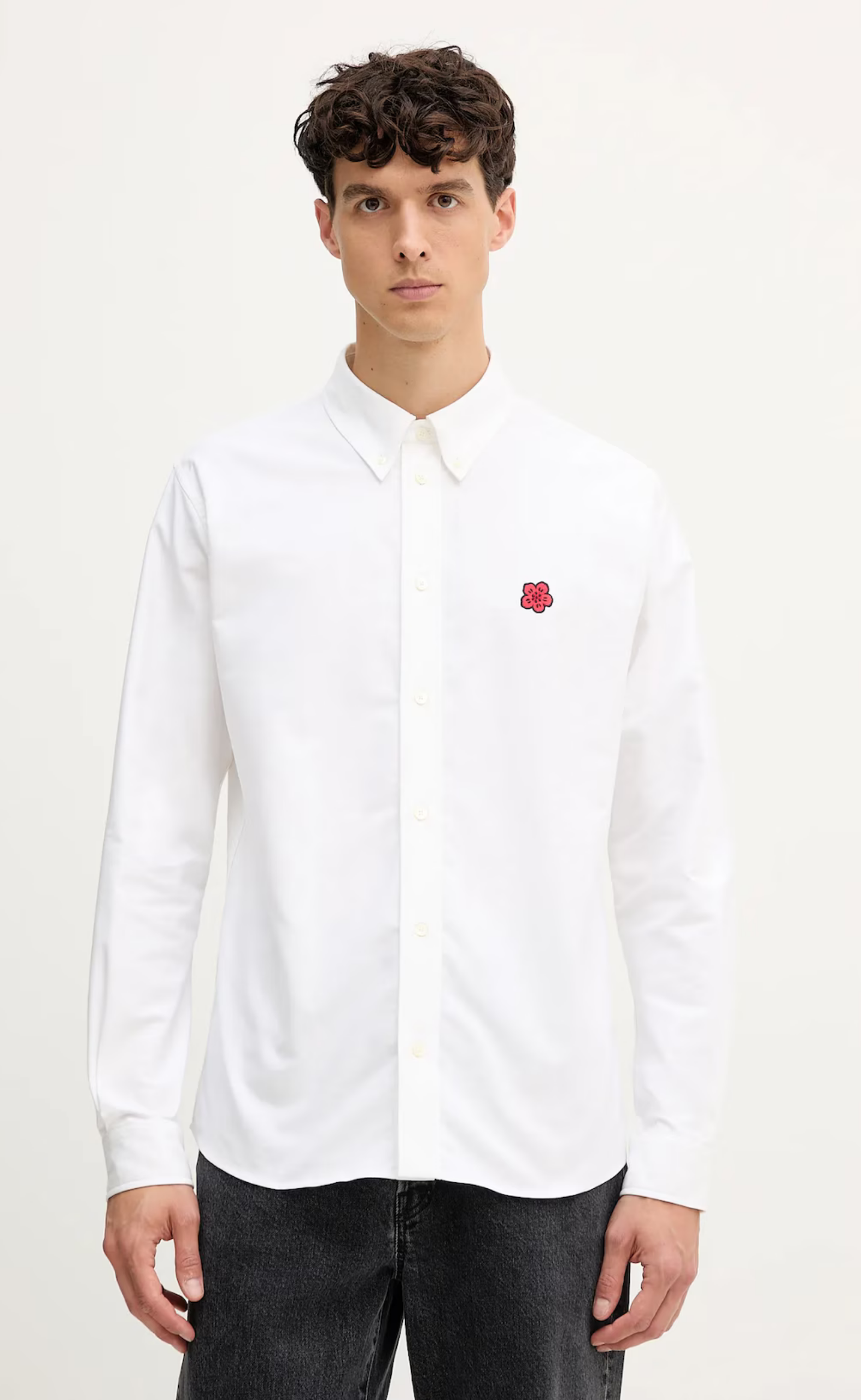 KENZO BOKE FLOWER CASUAL WHITE SHIRT