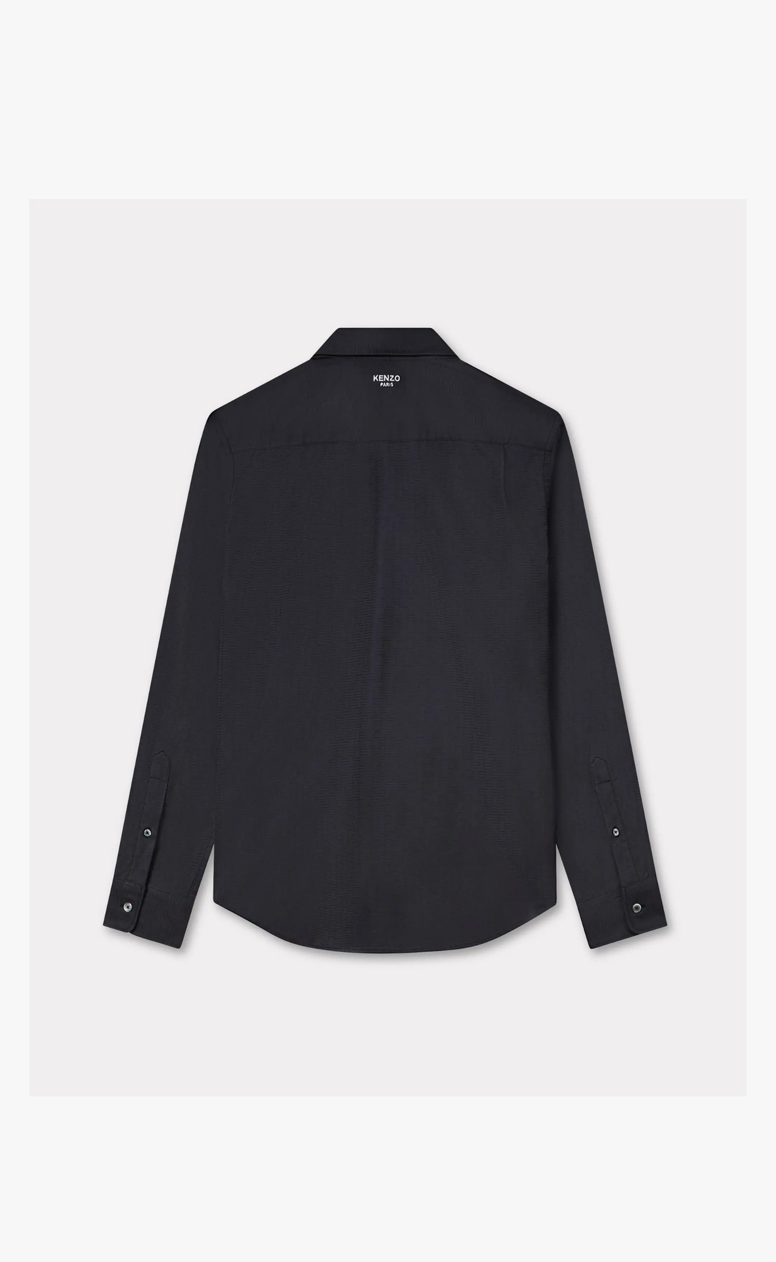 KENZO WEAVE SLIM FIT BLACK SHIRT