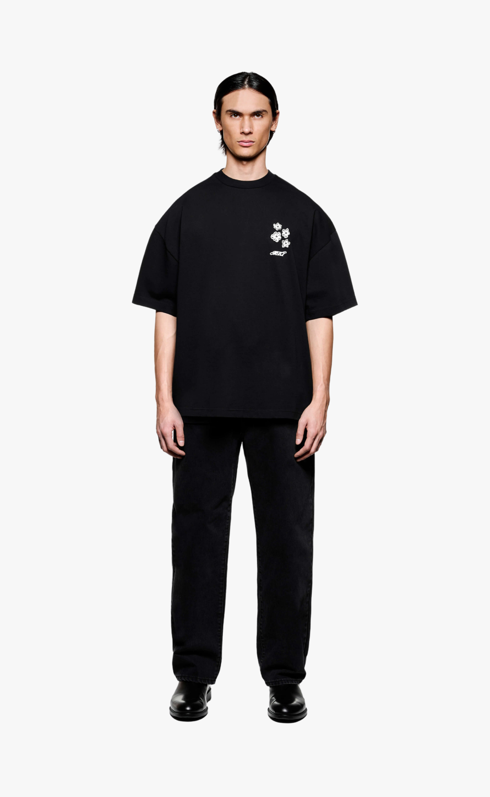 HIBISCUS BLACK T-SHIRT