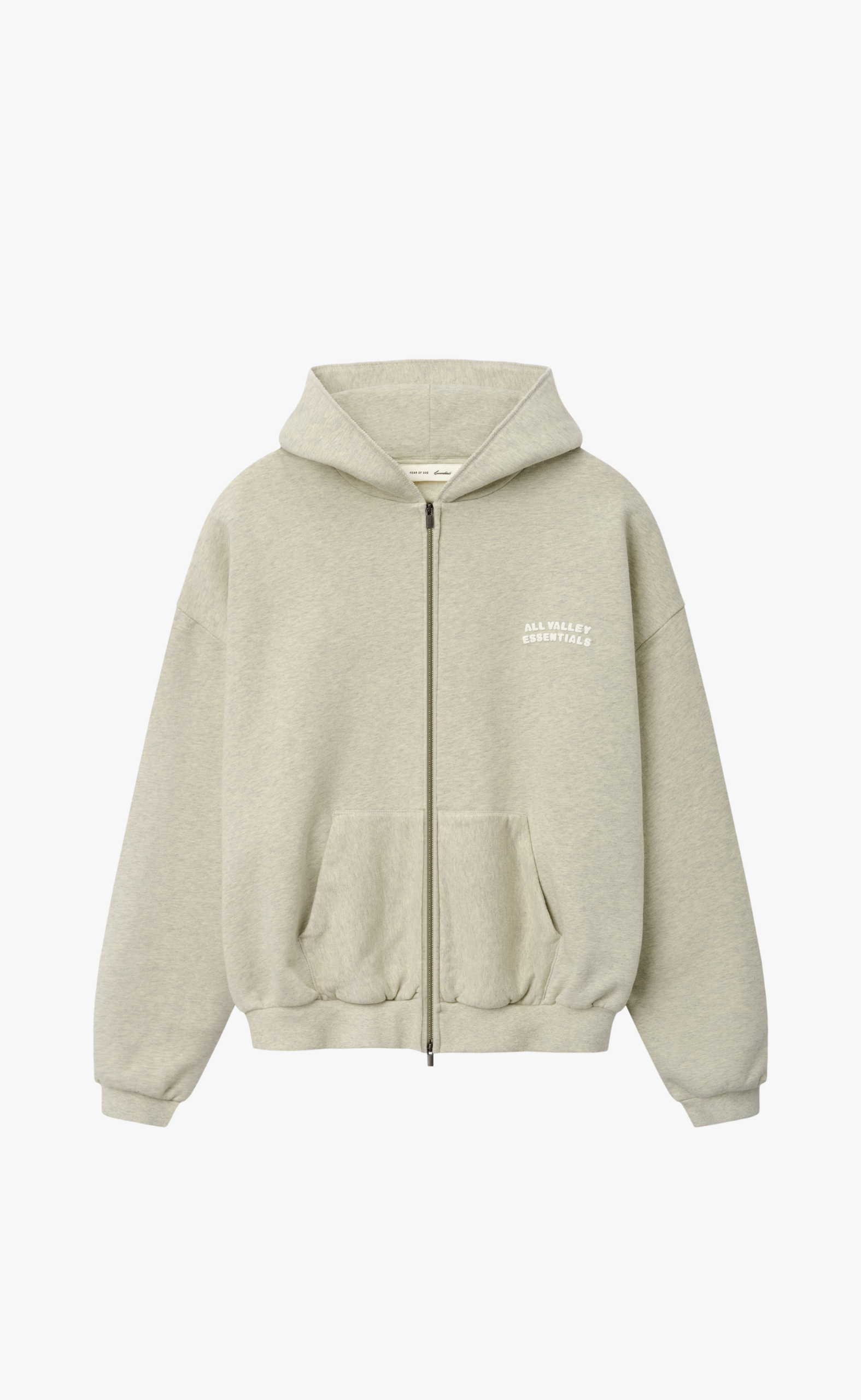 90S ZIP-UP WASHED VANILLA HEATHER HOODIE