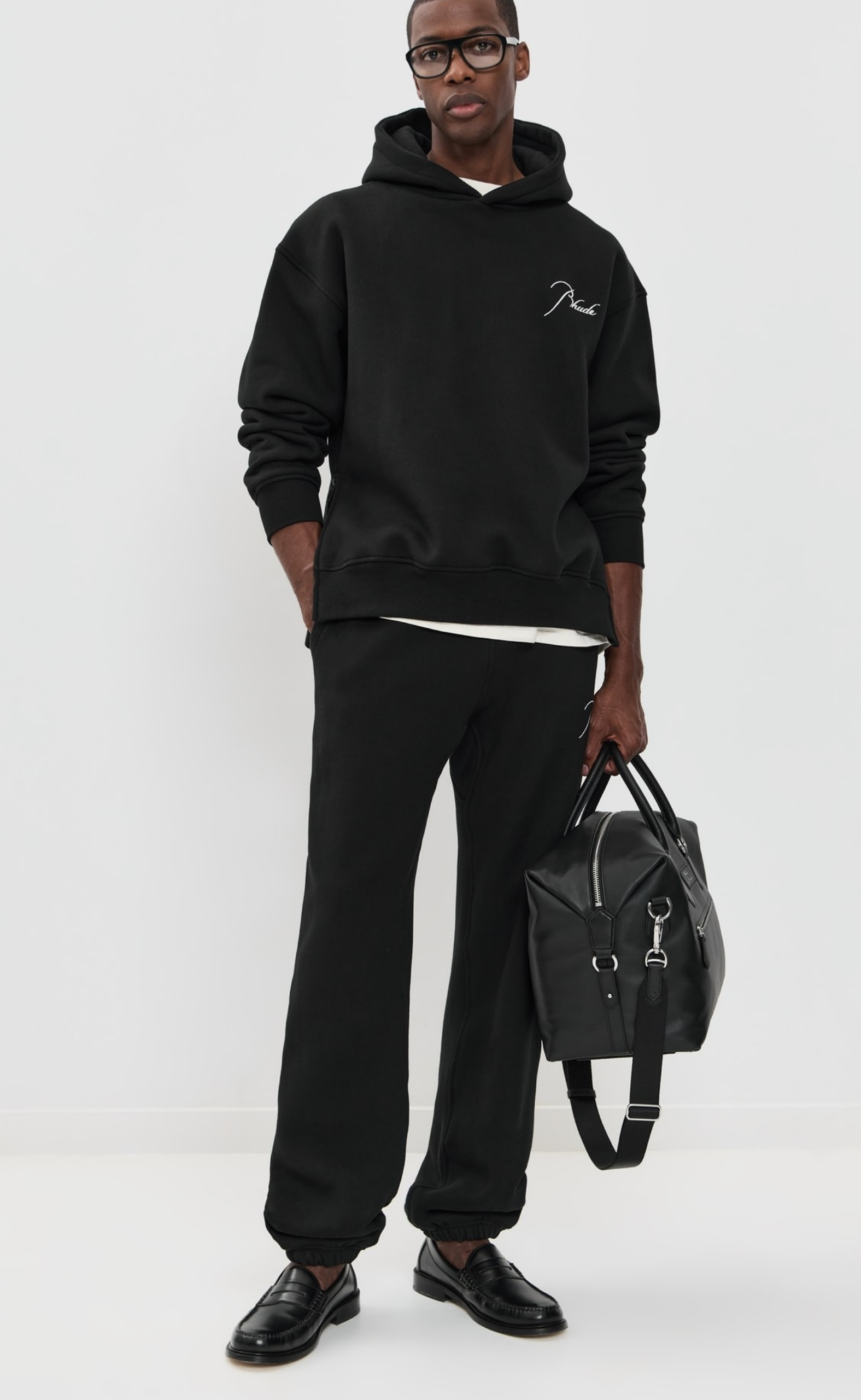 CLASSIQUE SIDE ZIP PULLOVER BLACK HOODIE