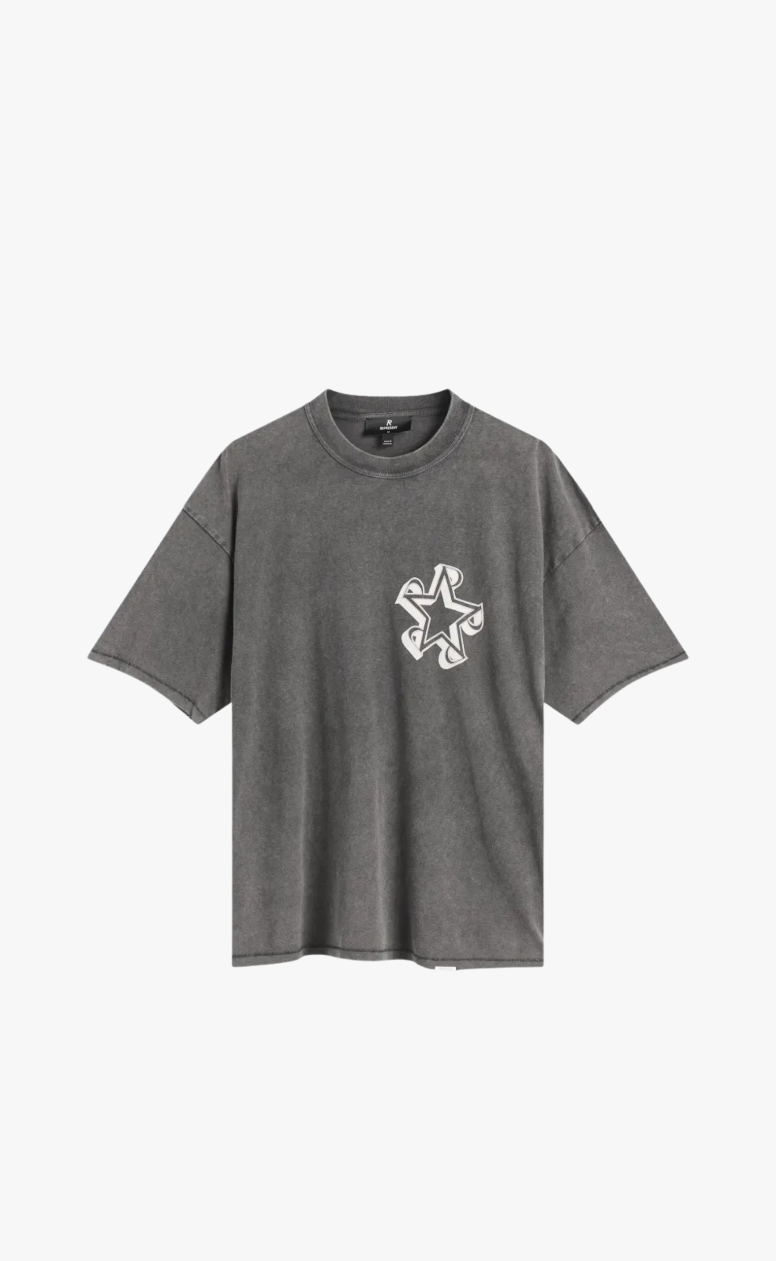 REPRESENT INITIAL STAR VINTAGE GREY T-SHIRT