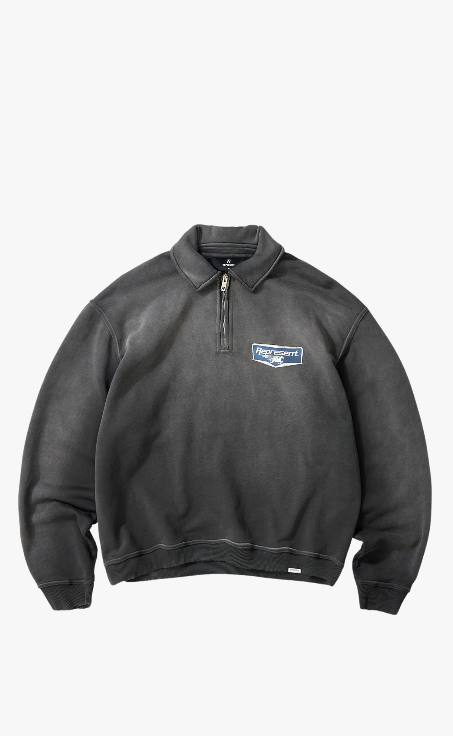 NOTHING FASTER STAINED BLACK QUARTER ZIP