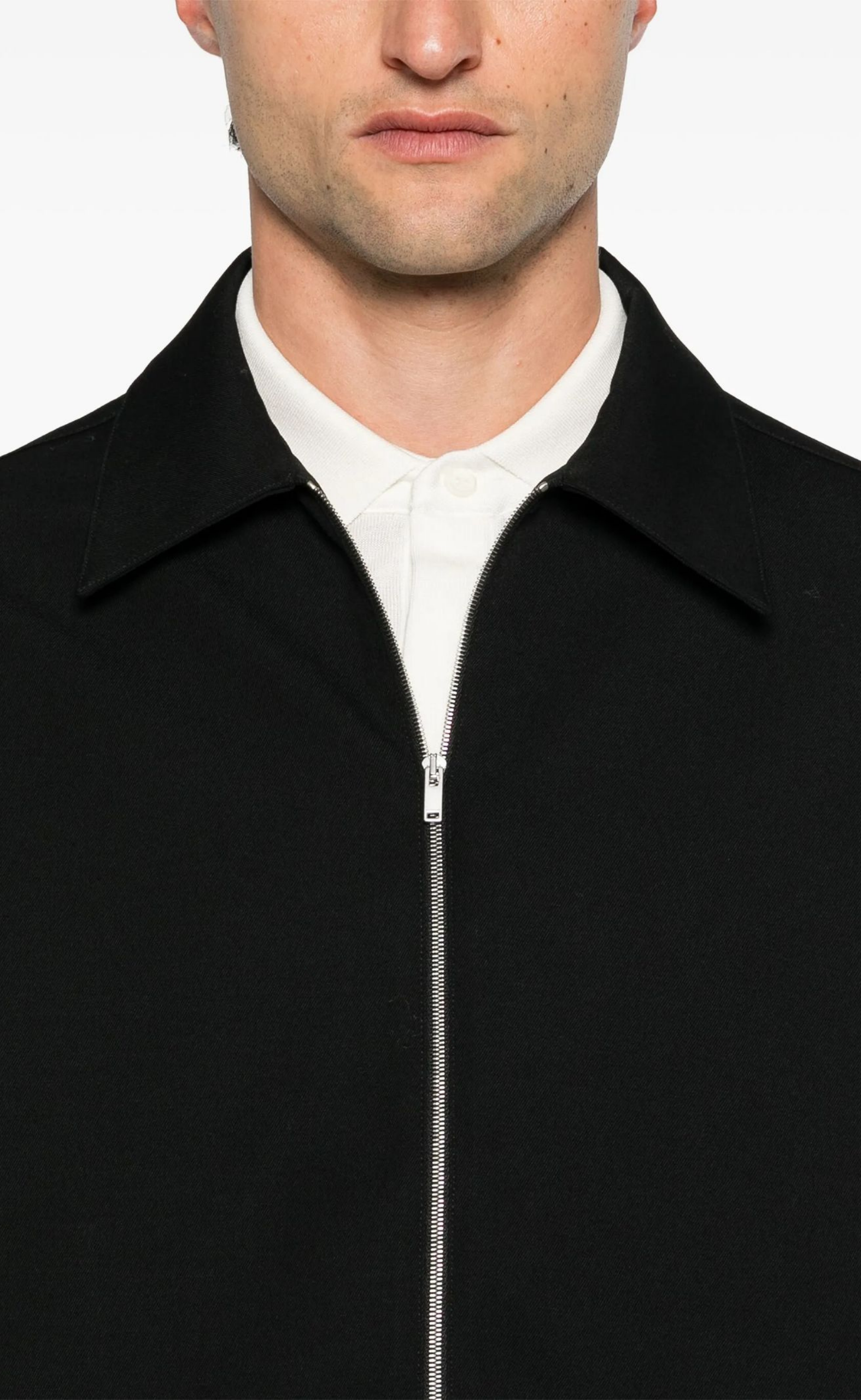 SHARP WOOL GABARDINE BLACK JACKET