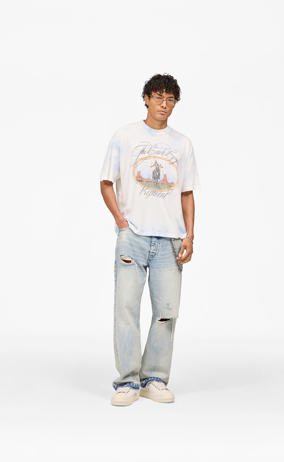 BEACH BOYS SCRIPT BLUE TIE DYE T-SHIRT