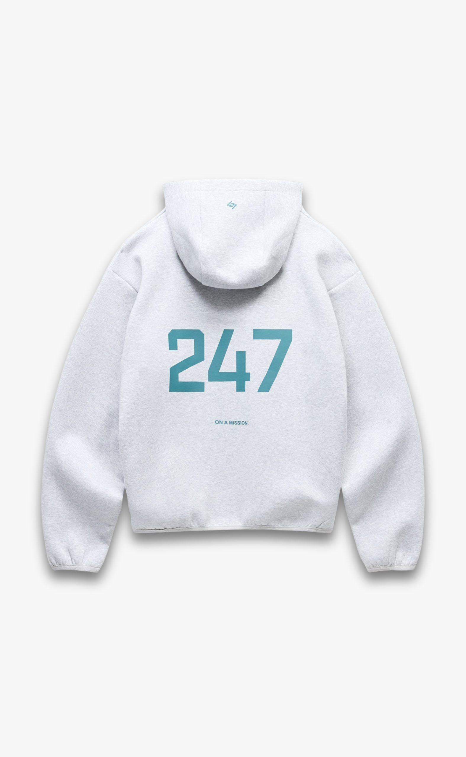 247 NUMBERS GREY MARL HOODIE