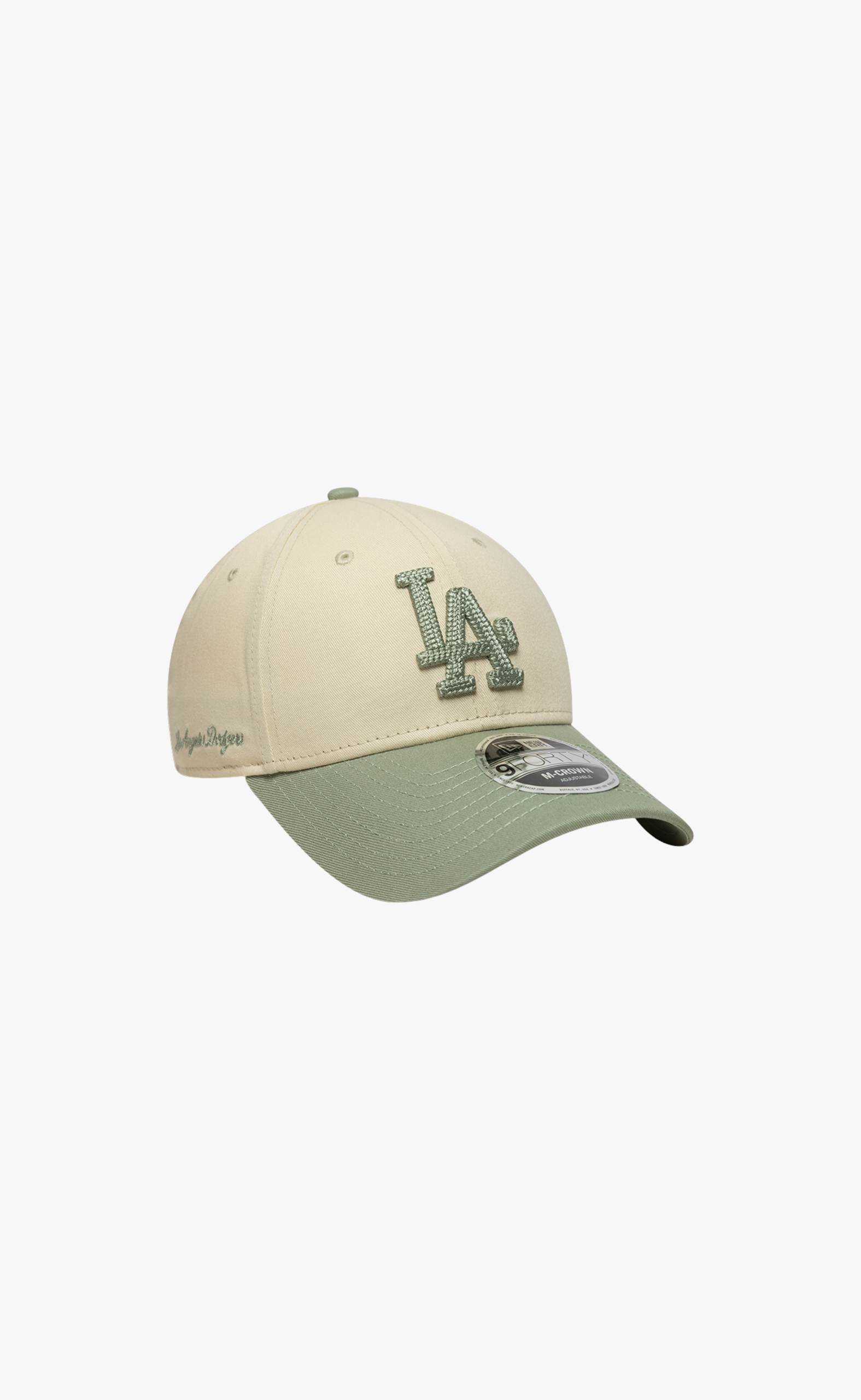 LOS ANGELES DODGERS SIDE SCRIPT 9FORTY CREAM LT.GREEN HAT