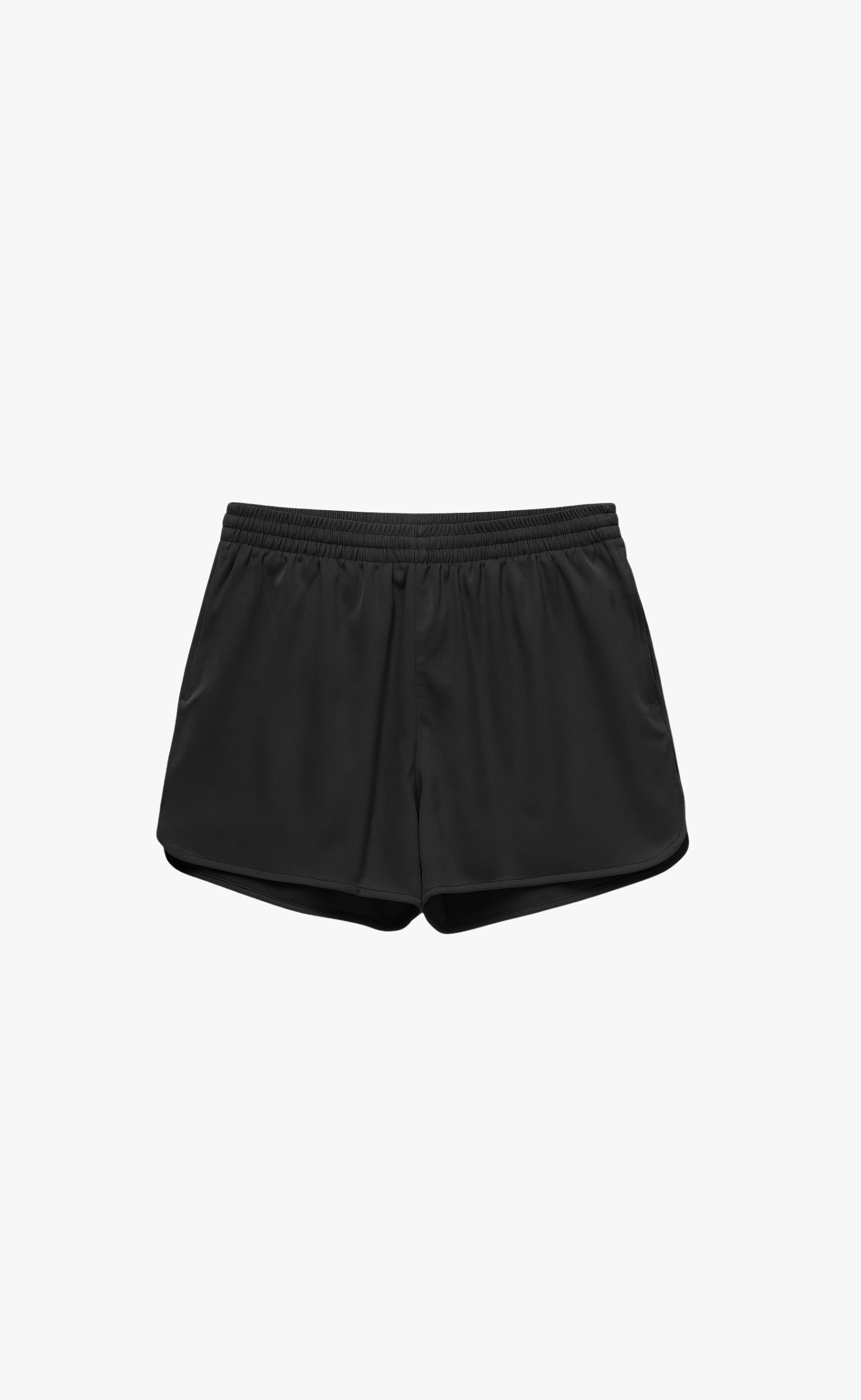 PIPED TRACK JET BLACK SHORTS