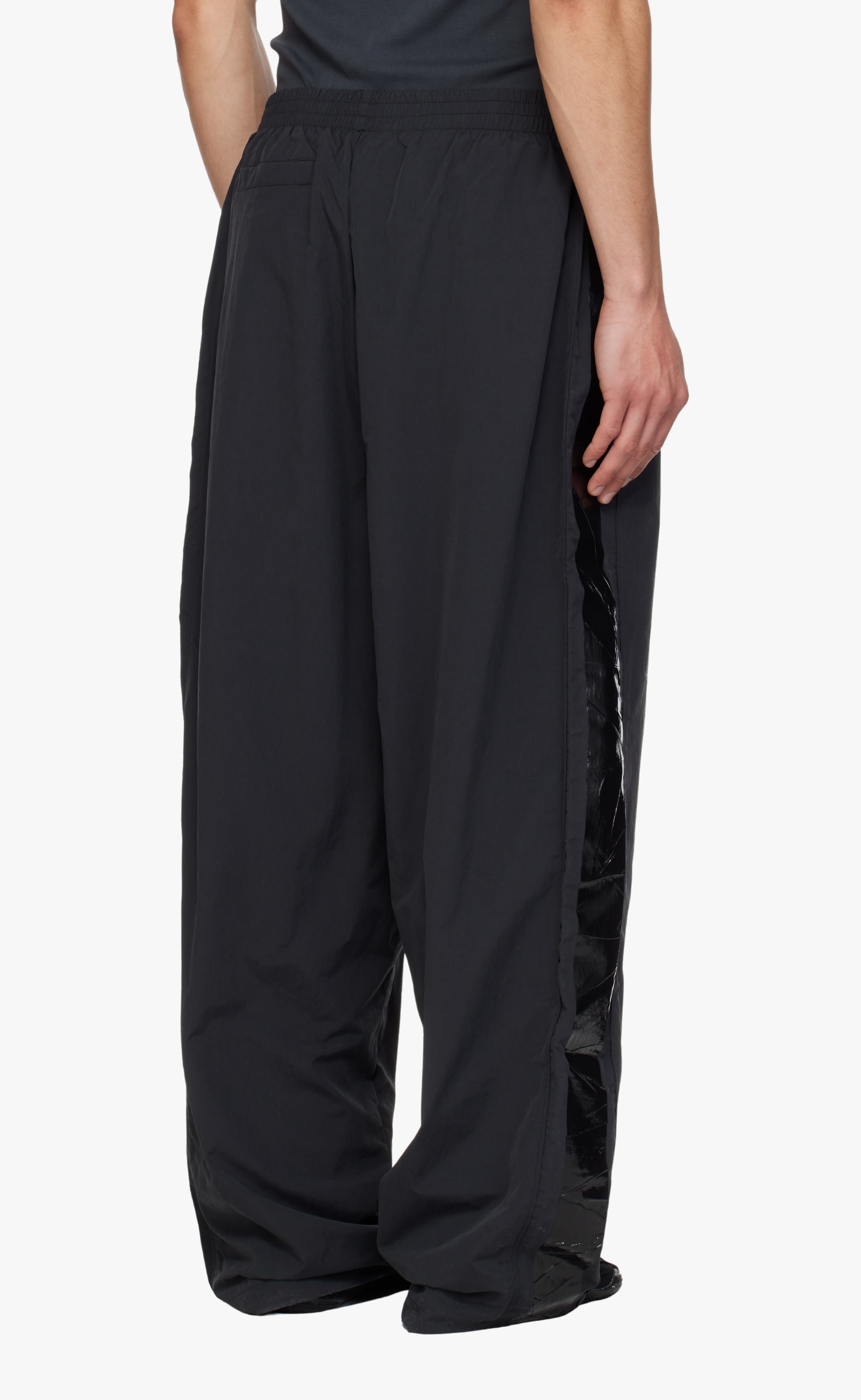 TAPED BLACK TRACK SWEATPANTS