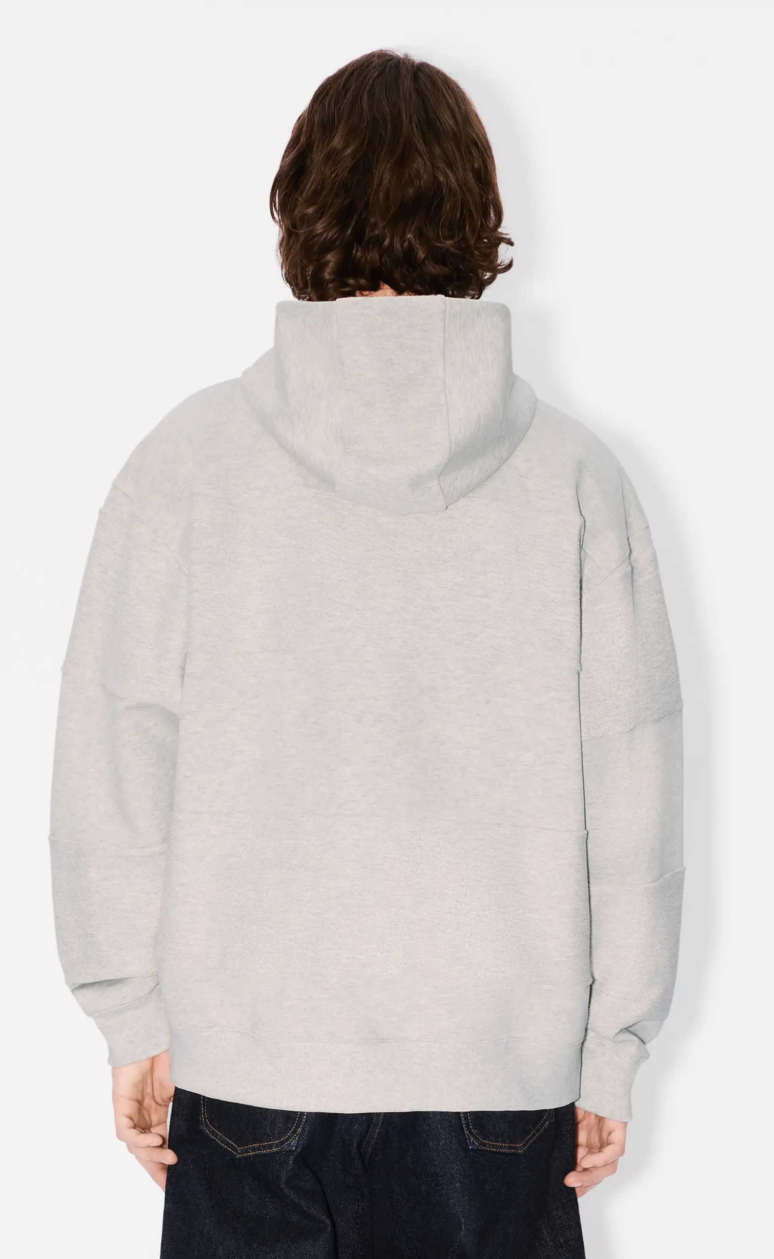 GOTS KENZO CITY EMBROIDERED OVERSIZE PALE GREY HOODIE