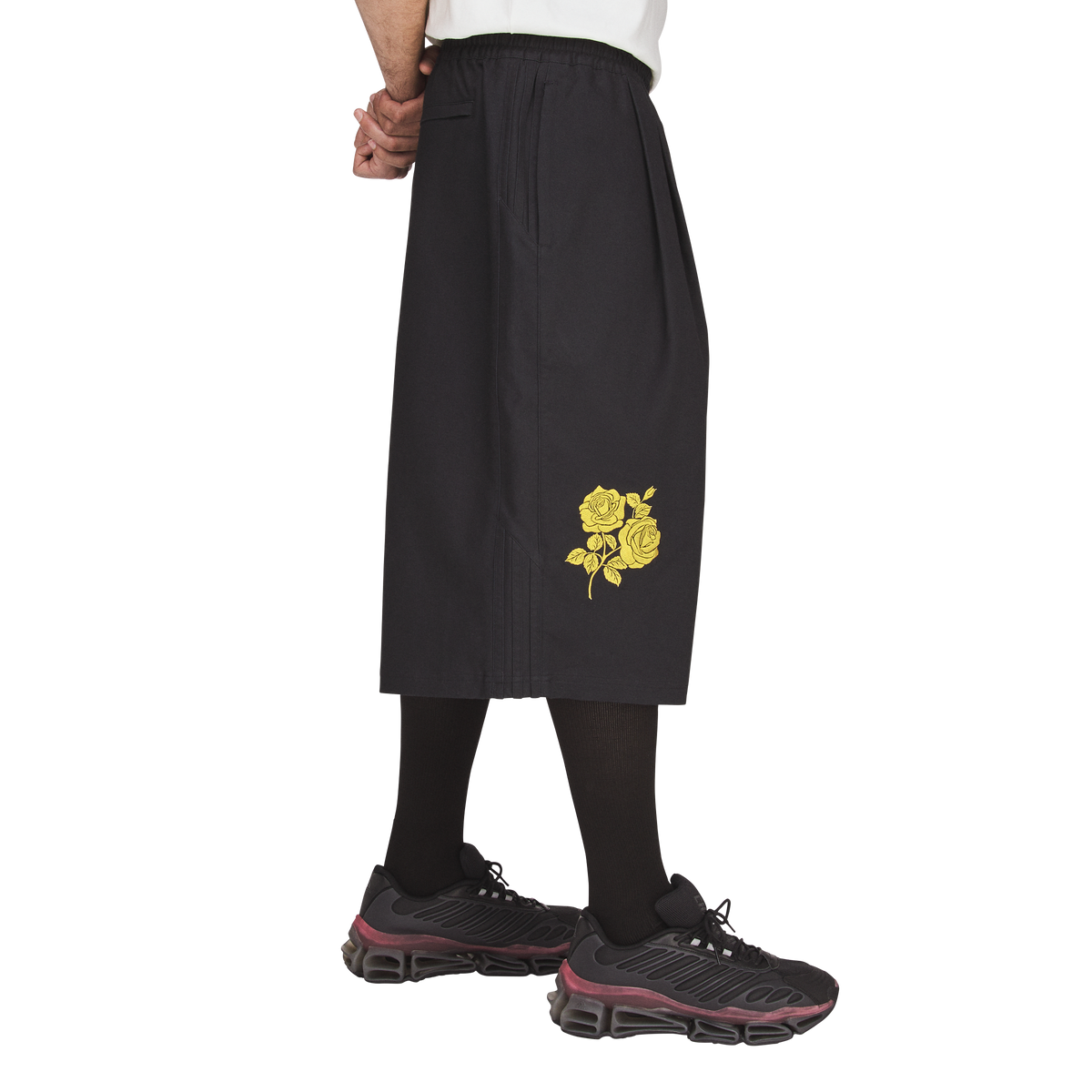 CHAVARRIA LONG TWILL BLACK SHORTS