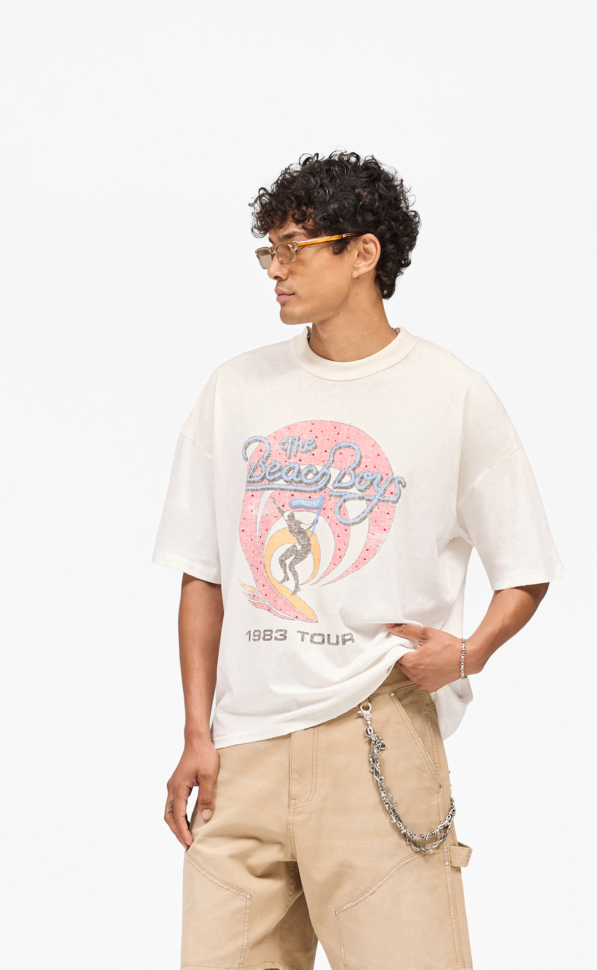 BEACH BOYS X REPRESENT TOUR WASHED ECRU T-SHIRT