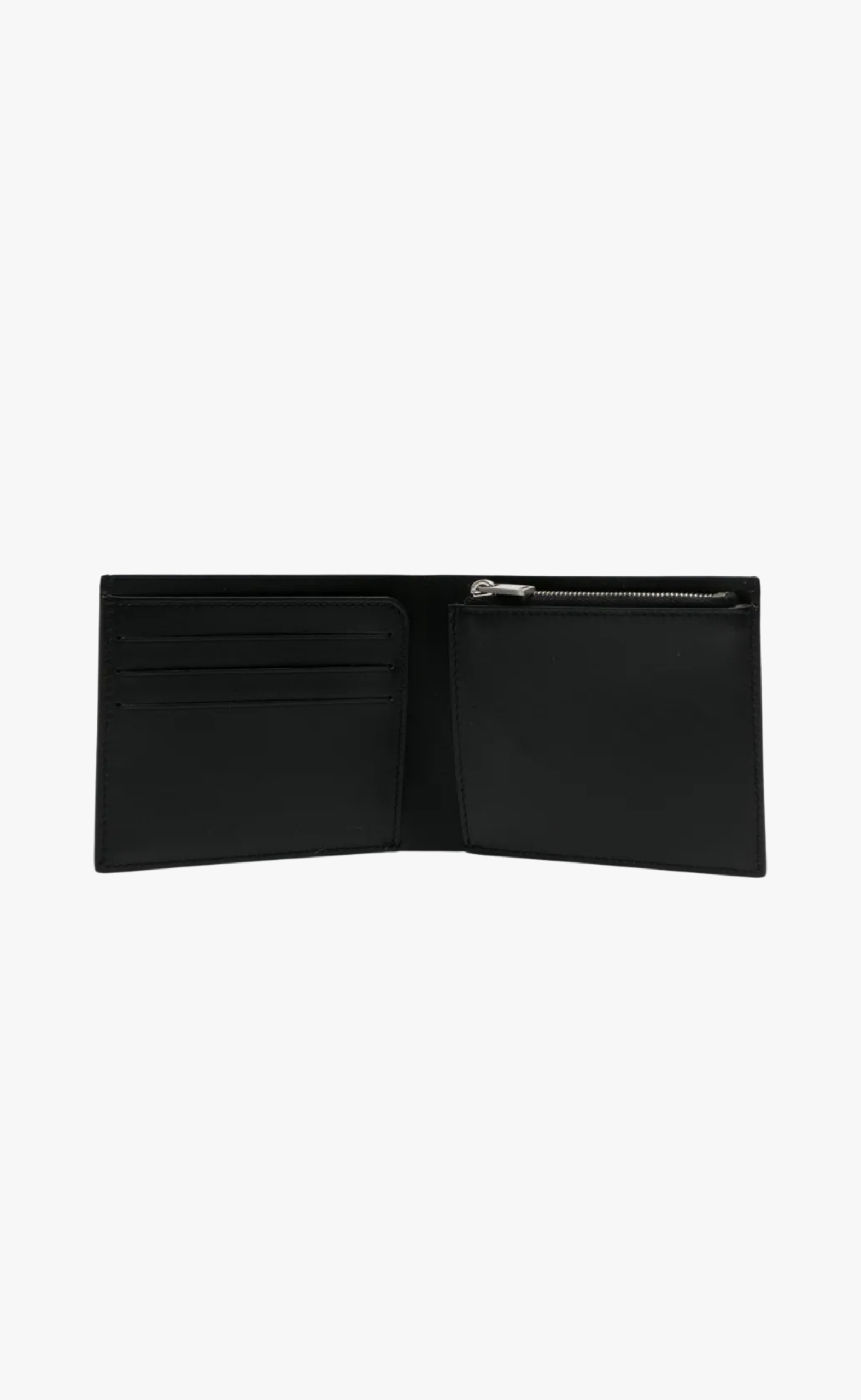 EMBOSSED JIL SANDER LOGO ZIPPED COIN BLACK WALLET