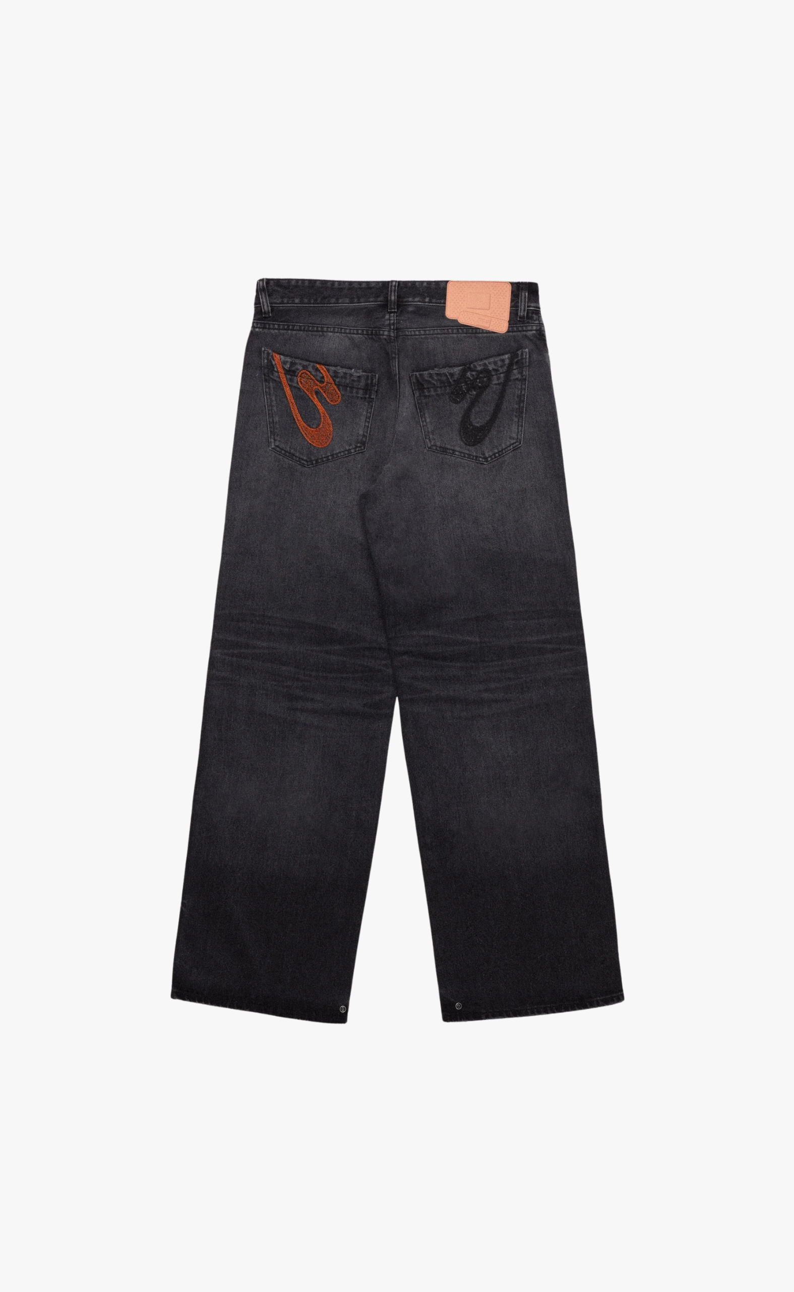 RICH KID WASHED BLACK JEANS