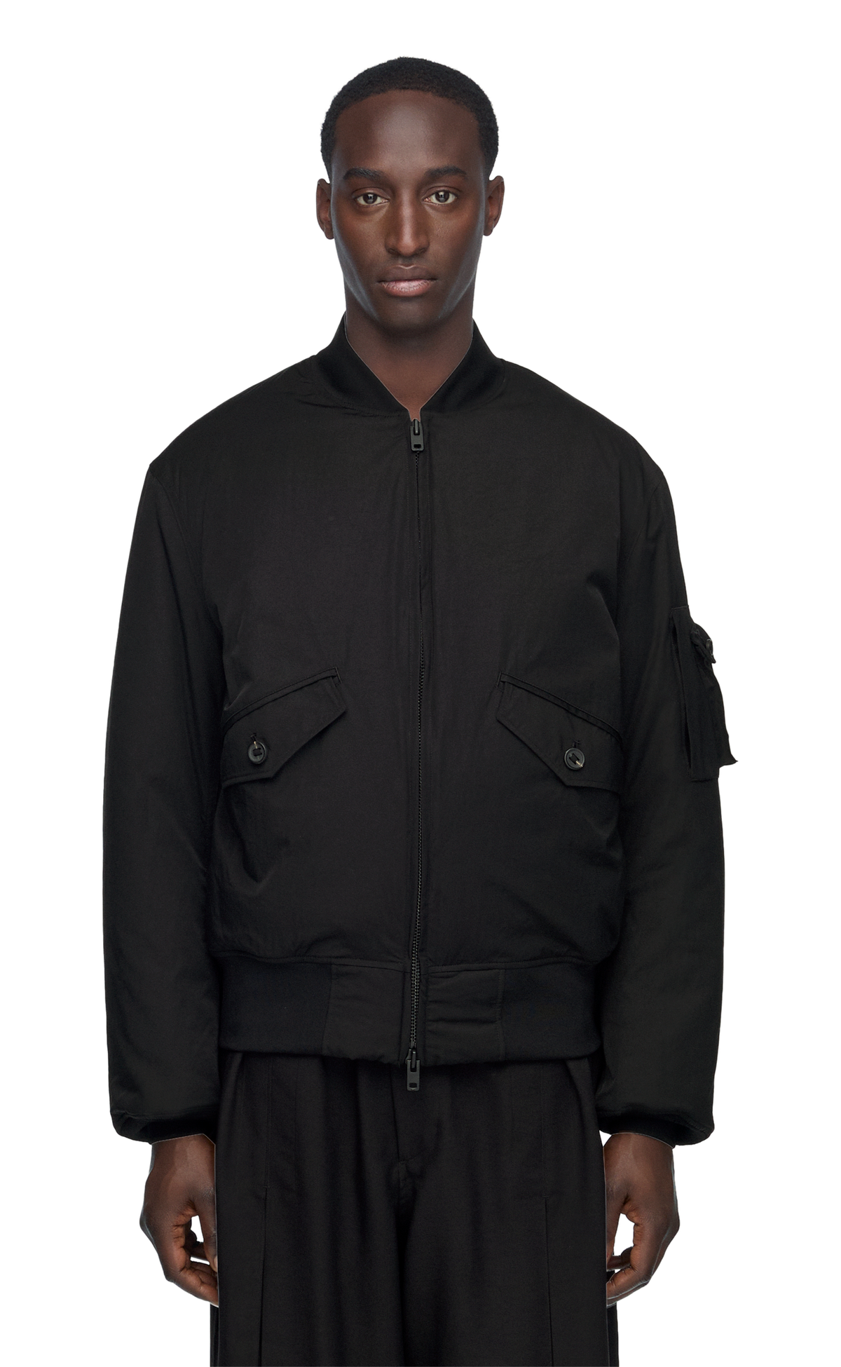 Y-3 NYLON BOMBER BLACK JACKET