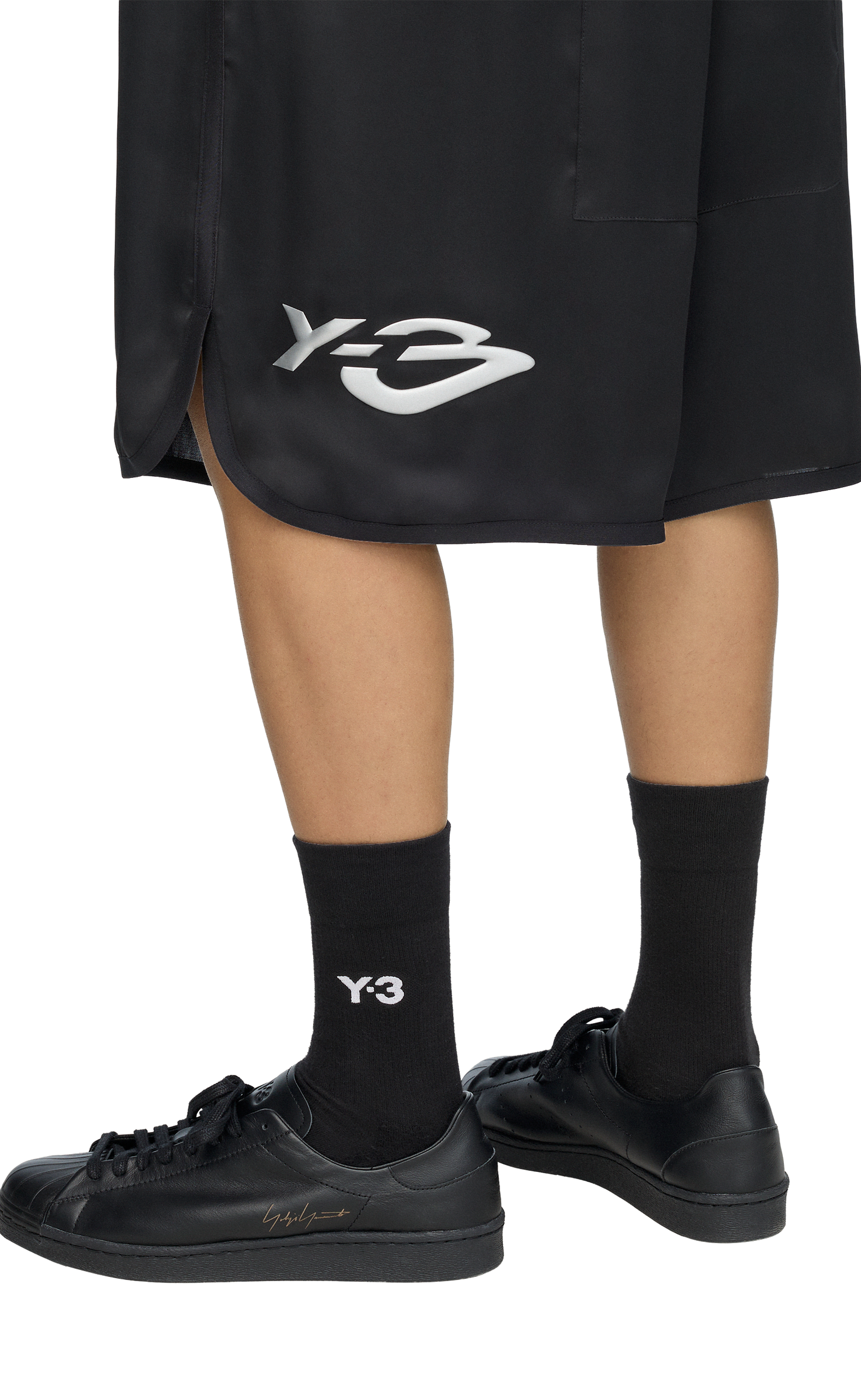 Y-3 LIQUID LOGO BLACK SHORTS