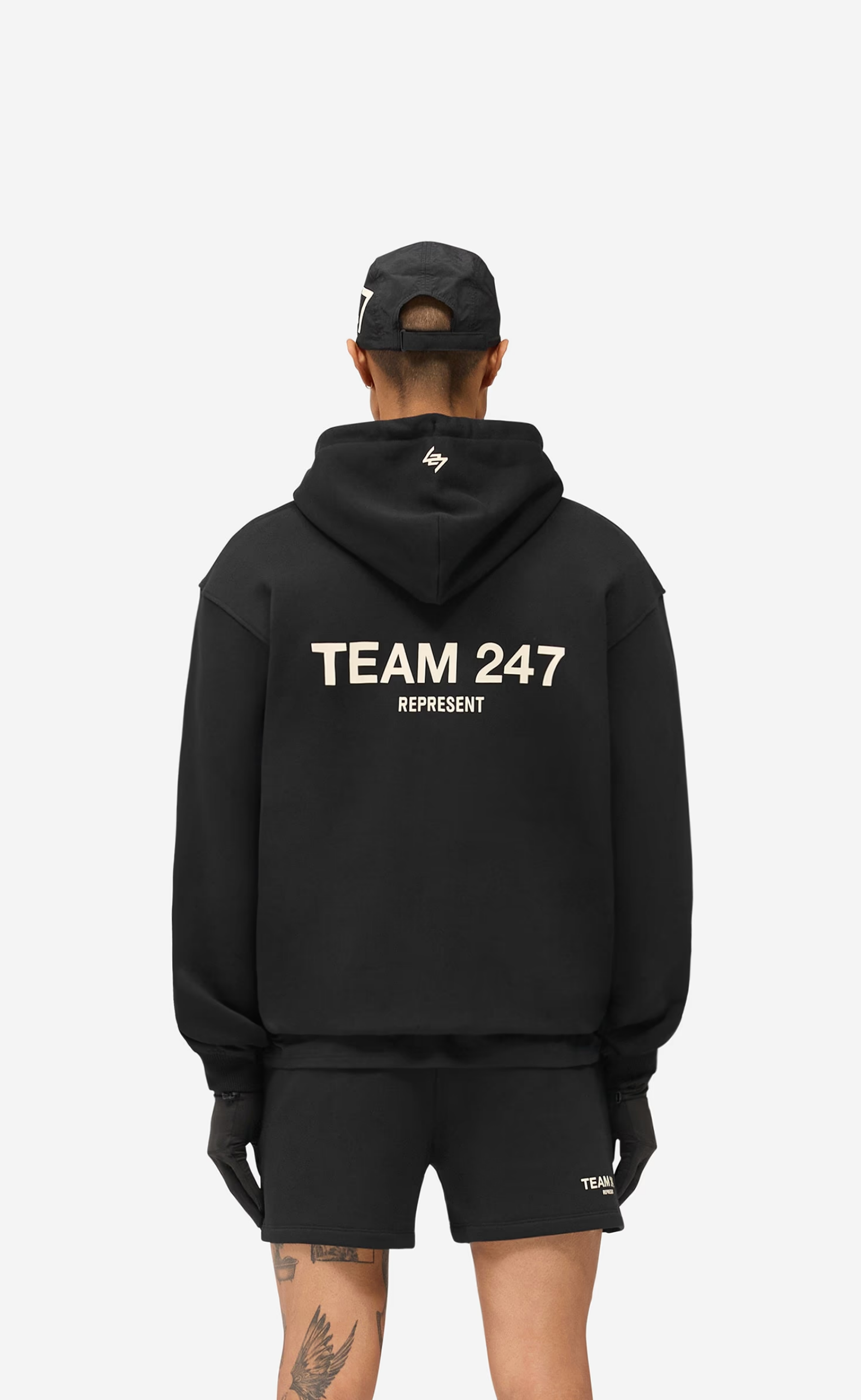 TEAM 247 OVERSIZED JET BLACK HOODIE