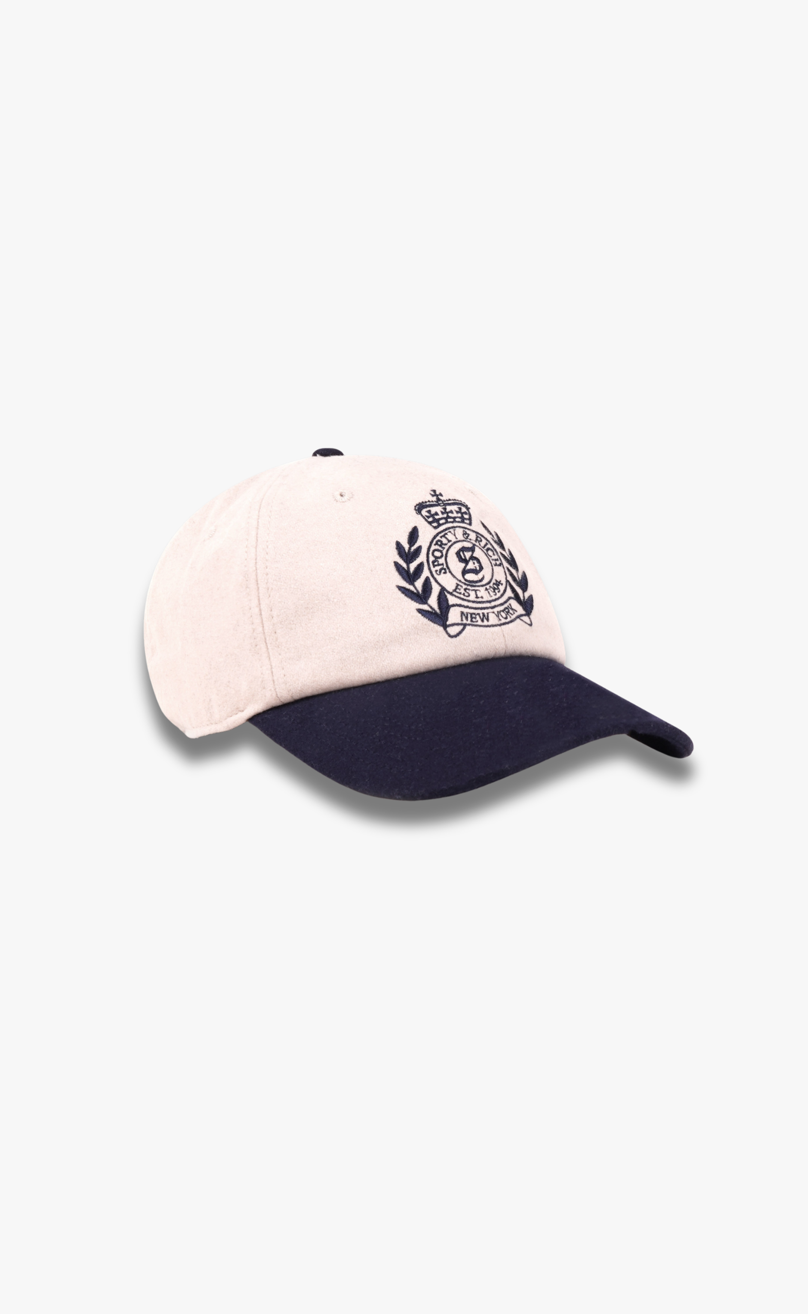 NY CREST WOOL ECRU NAVY HAT