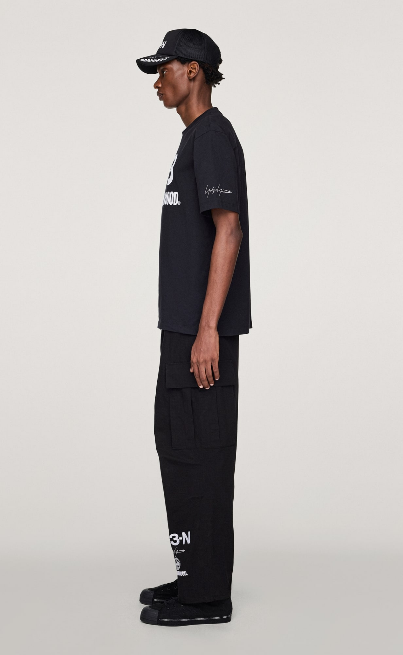 Y-3 NBHD LOGO BLACK T-SHIRT