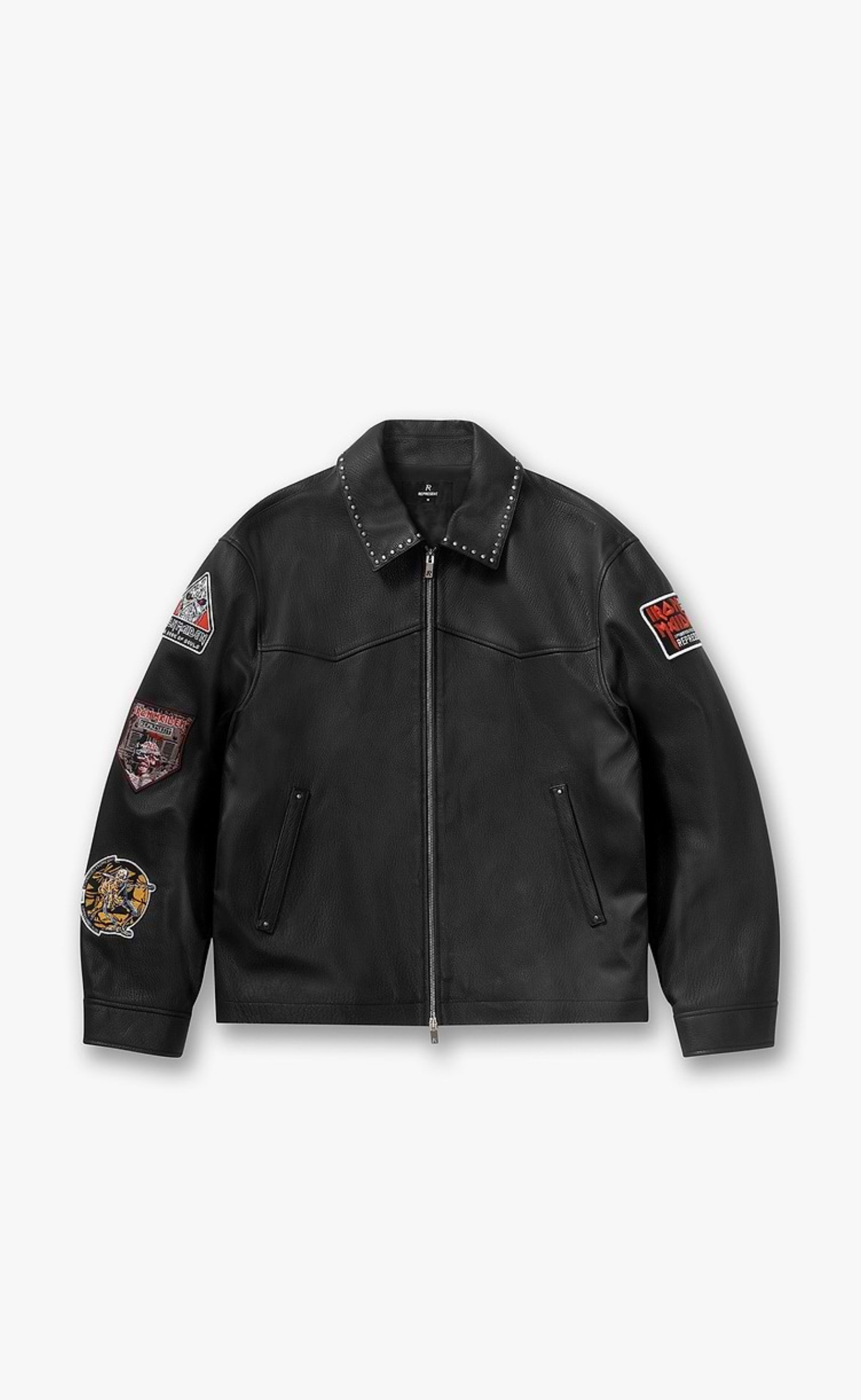 IRON MAIDEN TROOPER LEATHER JET BLACK JACKET