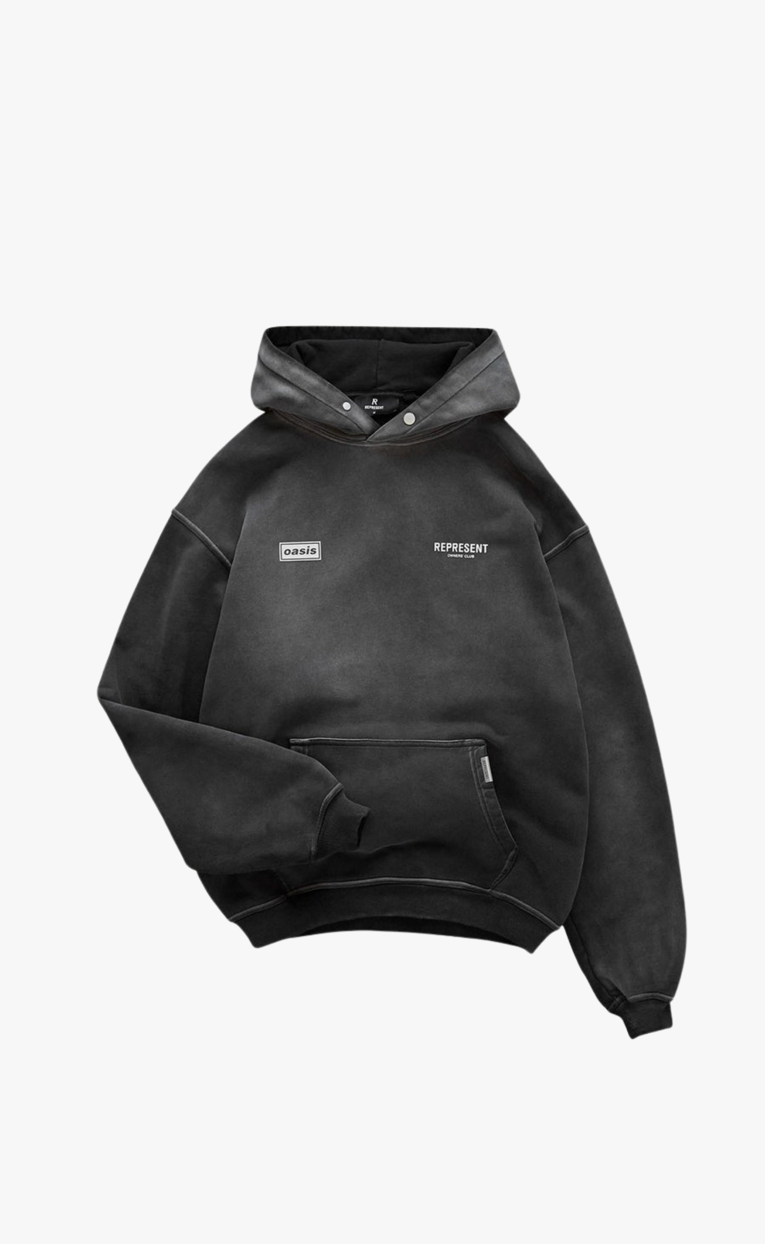 OASIS OWNERS CLUB STAINED BLACK HOODIE