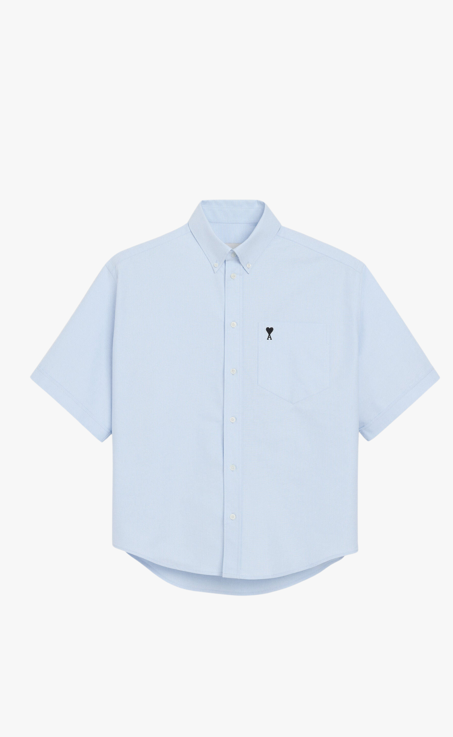 BOXY EMBROIDERED AMI DE COEUR SHORT SLEEVE LIGHT BLUE SHIRT
