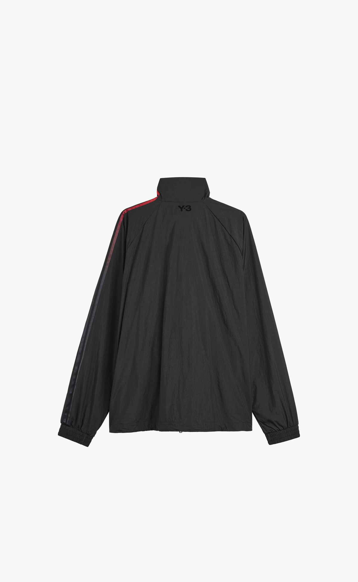 Y-3 GRADIENT 3 STRIPES NYLON TRACK TOP BLACK HOODIE