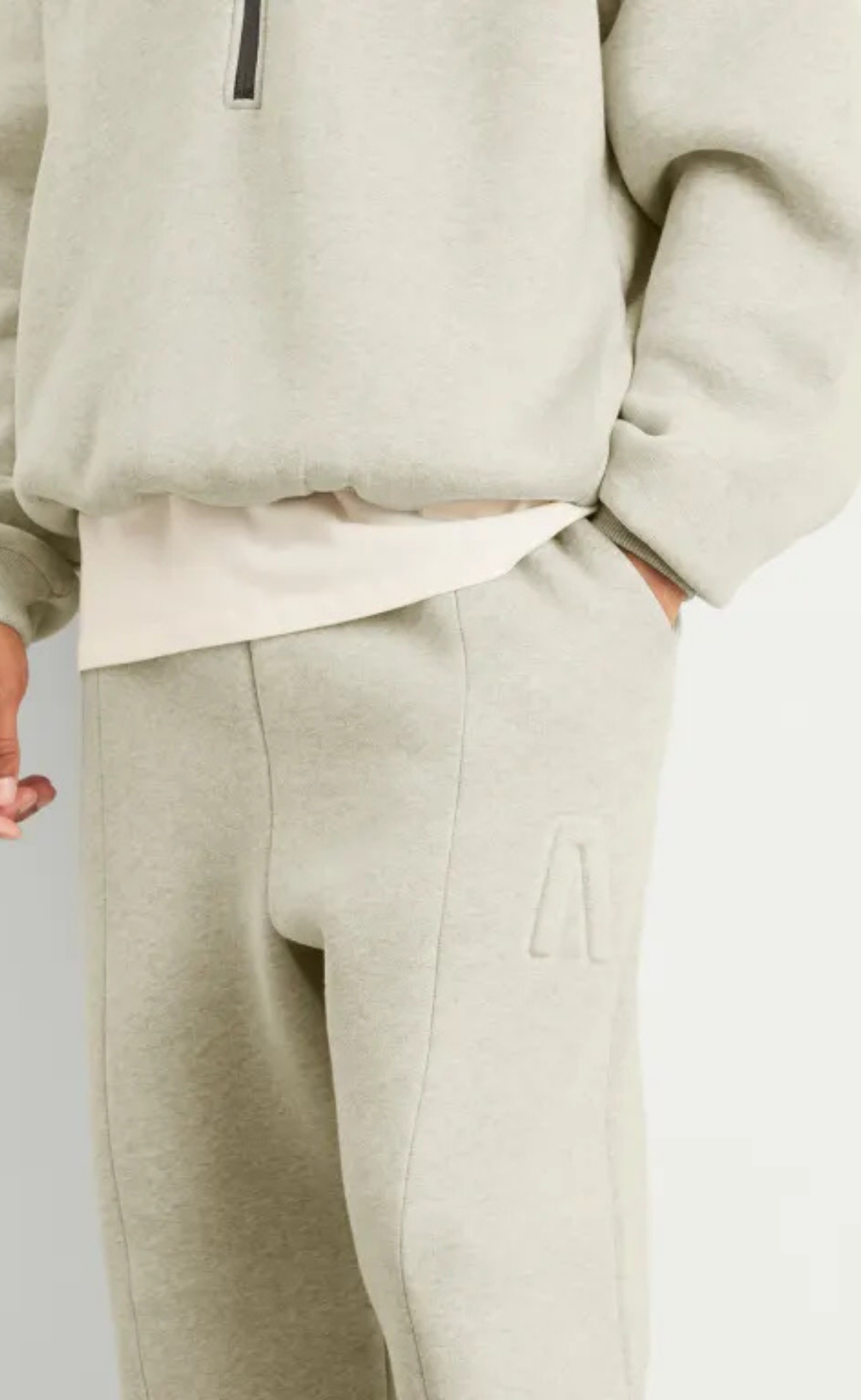WIDE LEG MELANGE GREY SWEATPANT