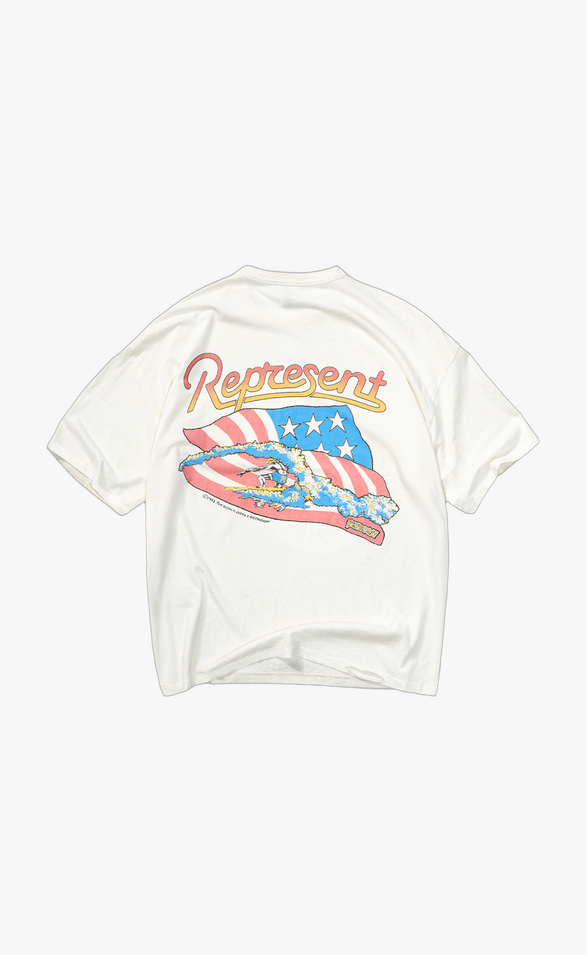 BEACH BOYS AMERICAS BAND FLAT WHITE T-SHIRT
