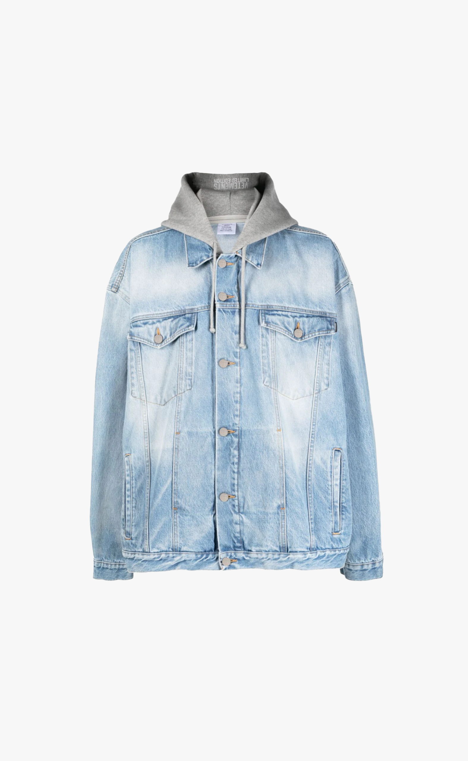 LIGHT BLUE HOODED DENIM JACKET